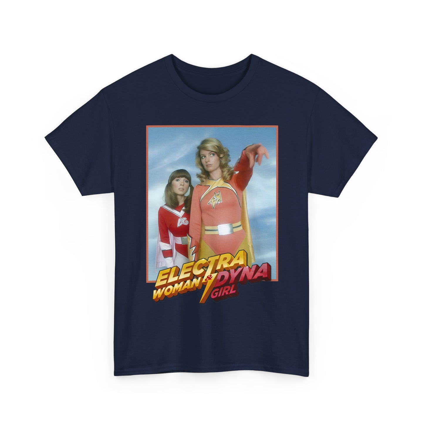 Electra Woman & Dyna Girl T-Shirt - Popular Krofft Supershow Characters from the 1970s - Deidre Hall & Judy Strangis
