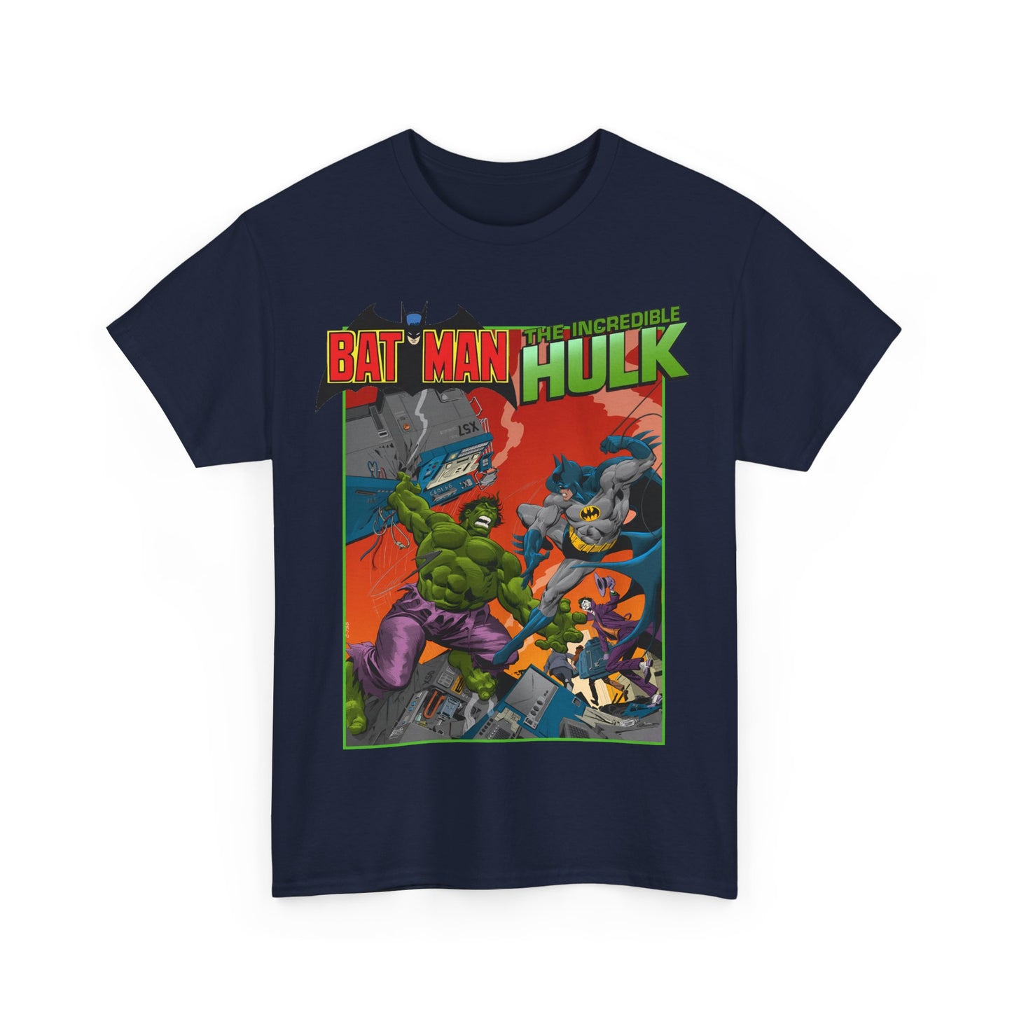 Batman Vs Incredible Hulk T-Shirt - DC Comics & Marvel - Joker - 1970s Team-Up