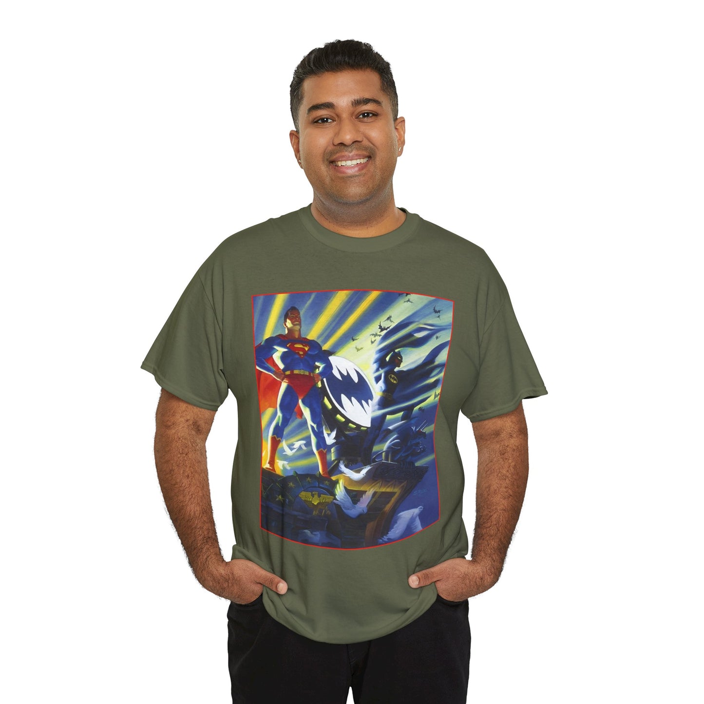Superman & Batman T-Shirt - Steve Rude Art - The Dark Knight Detective & The Man of Steel - World's Finest - DC Comics