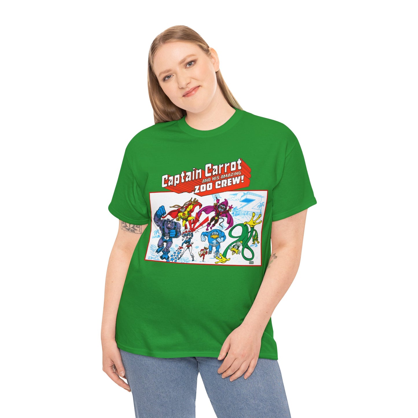 Captain Carrot & His Amazing Zoo Crew T-Shirt - DC Comics Series - Funny Animal Retro 1980s - Pig-Iron, Yankee Poodle, Rubberduck