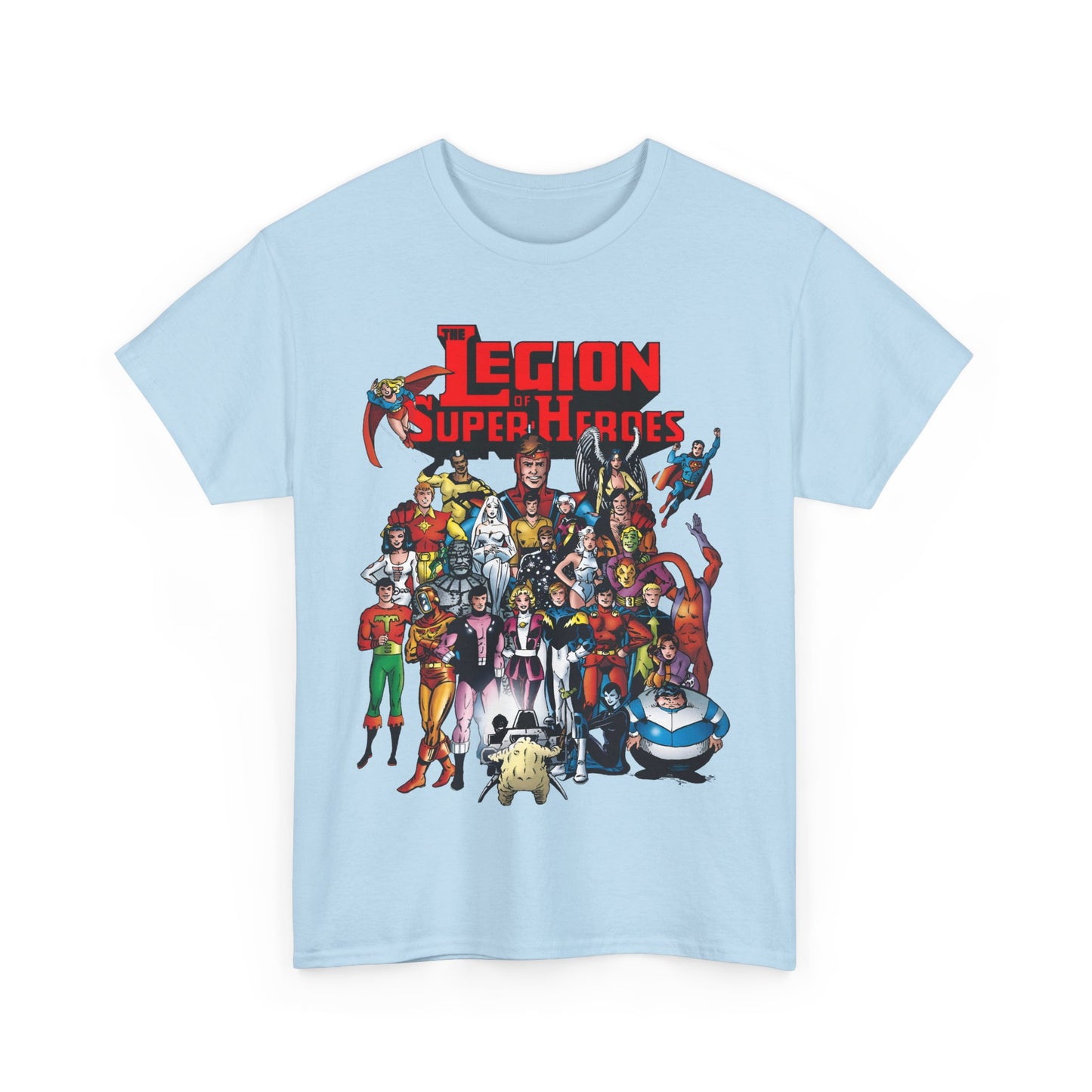 Legion of Super-Heroes T-Shirt - #300 Cover Art - Cosmic Boy, Saturn Girl, Superboy, Wildfire, Mon-El, Dream Girl, Brainiac 5, Supergirl - DC Comics
