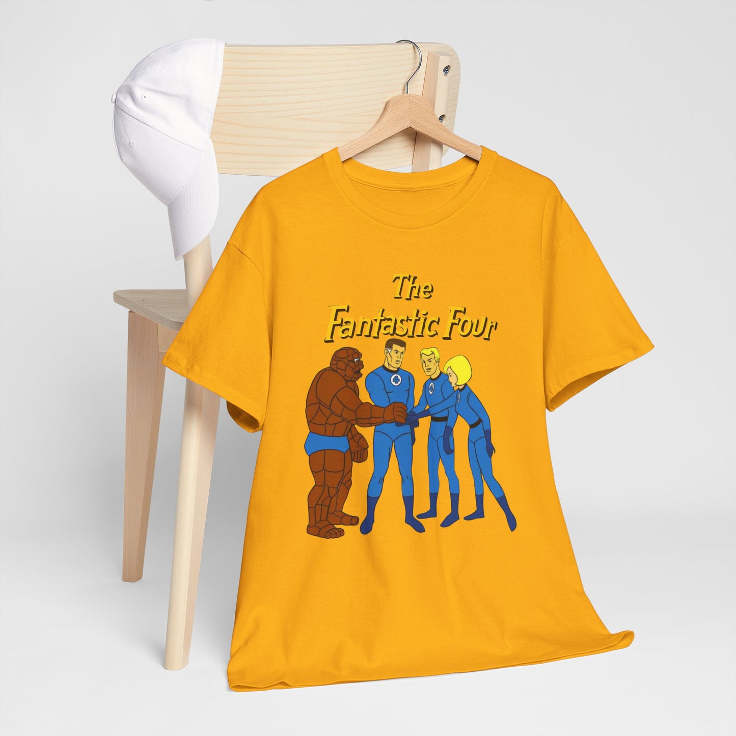 Fantastic Four T-Shirt - Hanna-Barbera 1960s Cartoon - Human Torch, The Thing, Invisible Woman - Marvel Comics