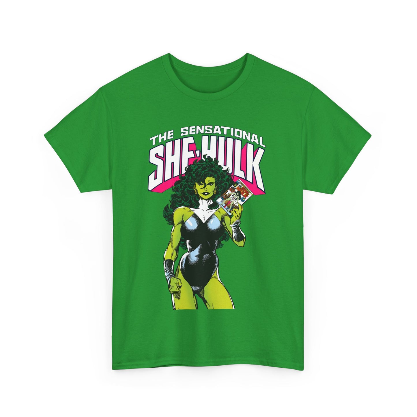 Sensational She-Hulk T-Shirt - Classic John Byrne Art - Jennifer Walters, Hulk's Cousin - Marvel Comics - Popular 1980s Series - "Rip Up Your X-Men!"