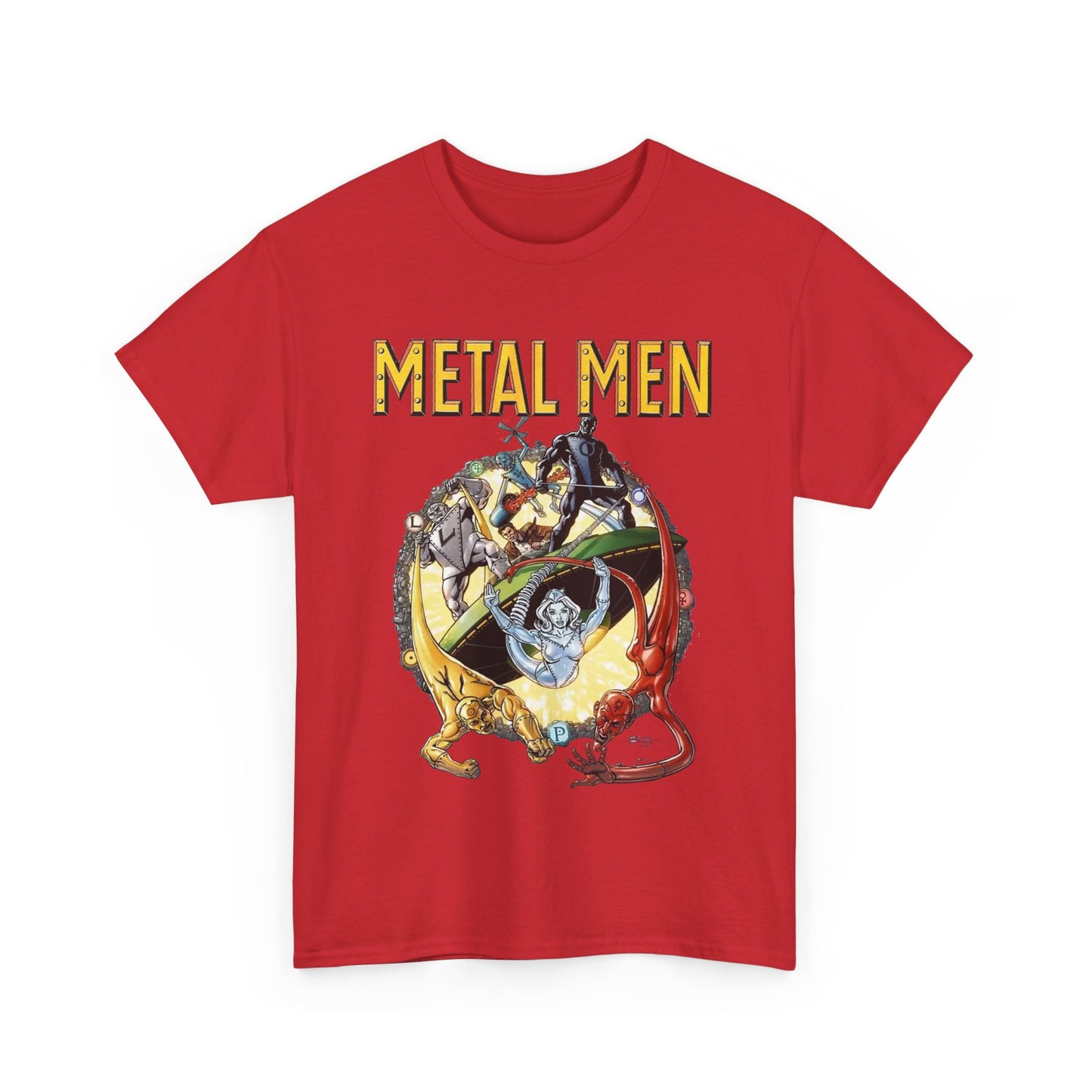 Metal Men T-Shirt - George Perez Art - DC Comics - Classic Silver Age Team - Mercury, Iron, Tin, Gold