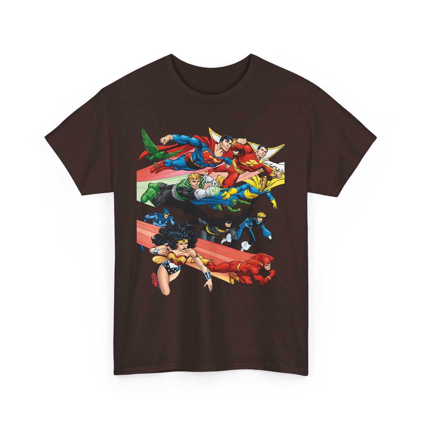DC Legends T-Shirt - John Byrne Art - Superman, Dr Fate, Blue Beetle, Wonder Woman, Black Canary, Guy Gardner - DC Comics