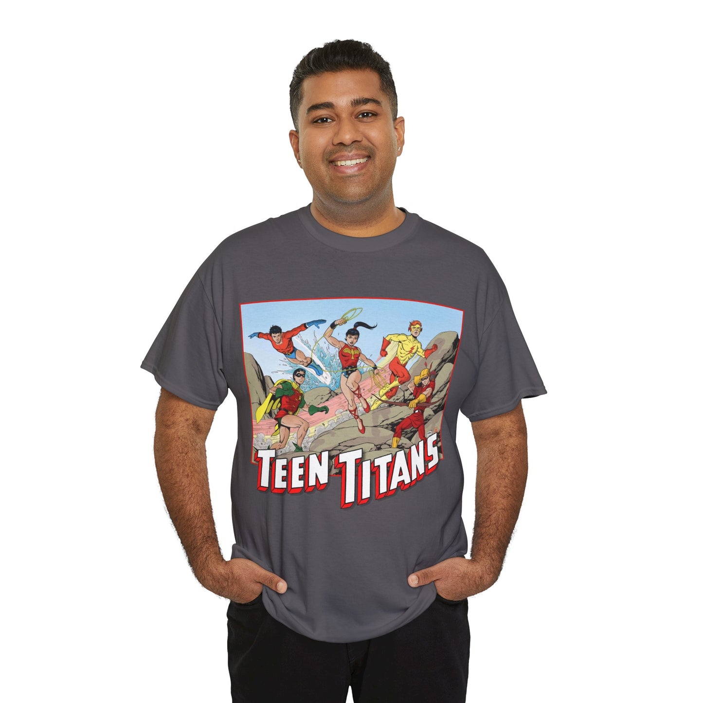 Teen Titans T-Shirt - Tom Grummett Art - Robin, Wonder Girl, Kid Flash, Speedy, Aqualad - DC Comics