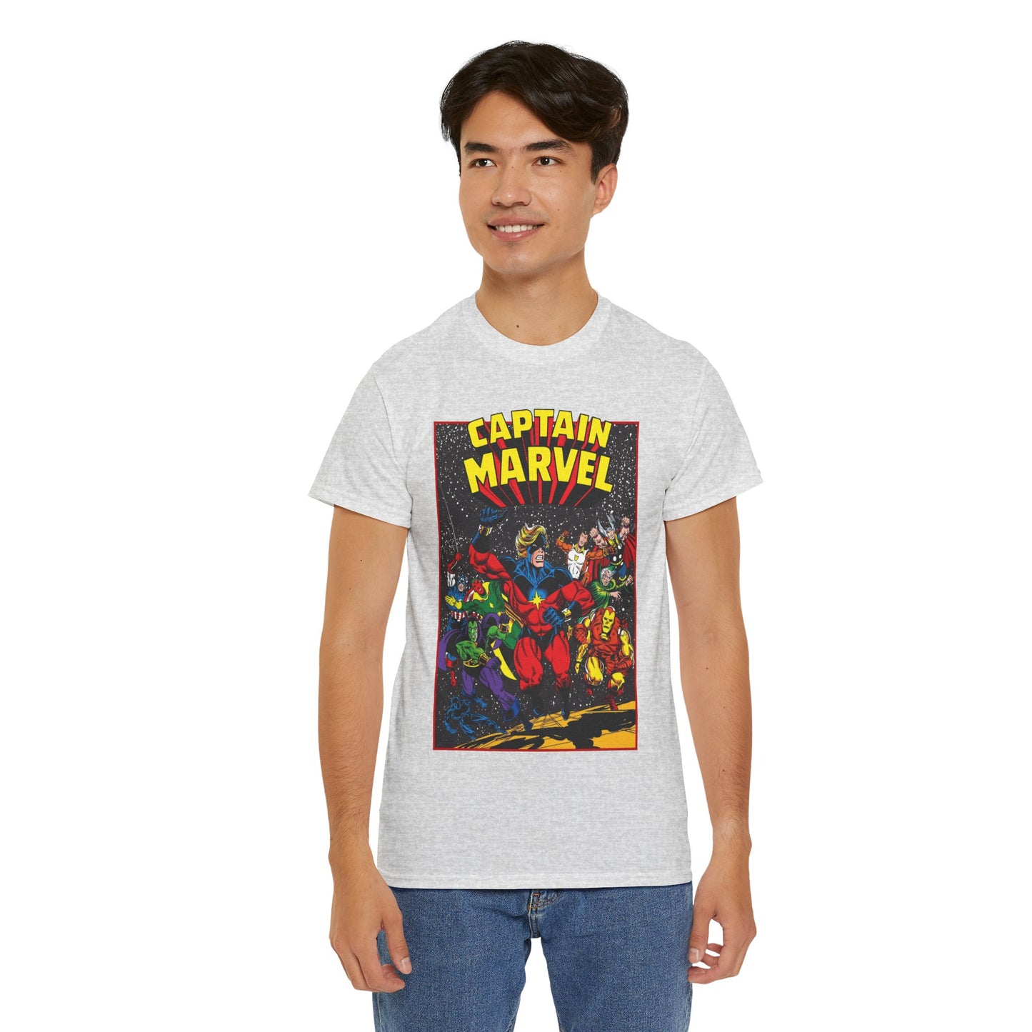 Captain Marvel T-Shirt - Marvel Comics - Jim Starlin Art - Mar-Vell - Kree - Cosmic Hero
