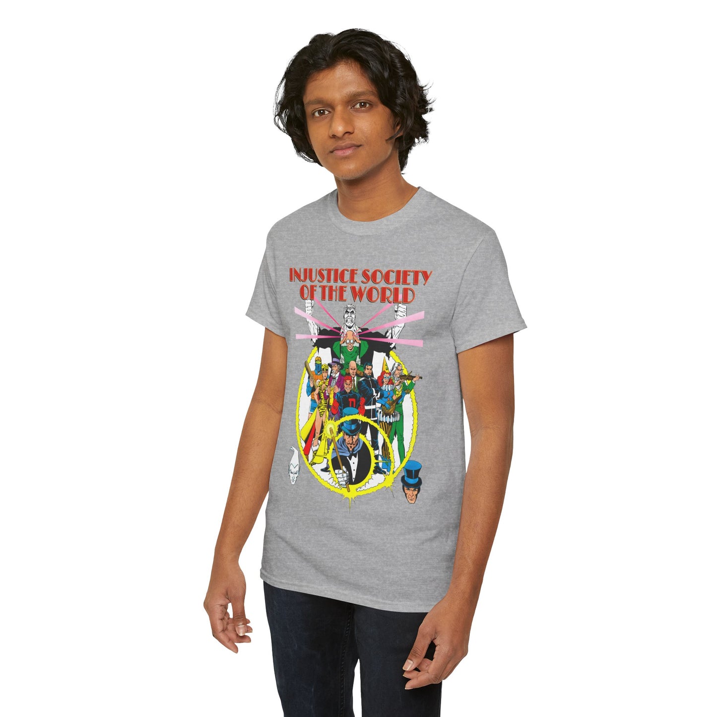 Injustice Society of America T-Shirt - George Perez Art - Justice Society/JSA Foes - Solomon Grundy, Huntress, Per Degaton, The Shade, Vandal Savage - DC Comics - Golden Age