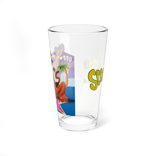 Scooby Doo Goes to Hollywood Pint Glass, 16oz - Hanna-Barbera Animated Movie - Shaggy & Scooby As Movie Stars