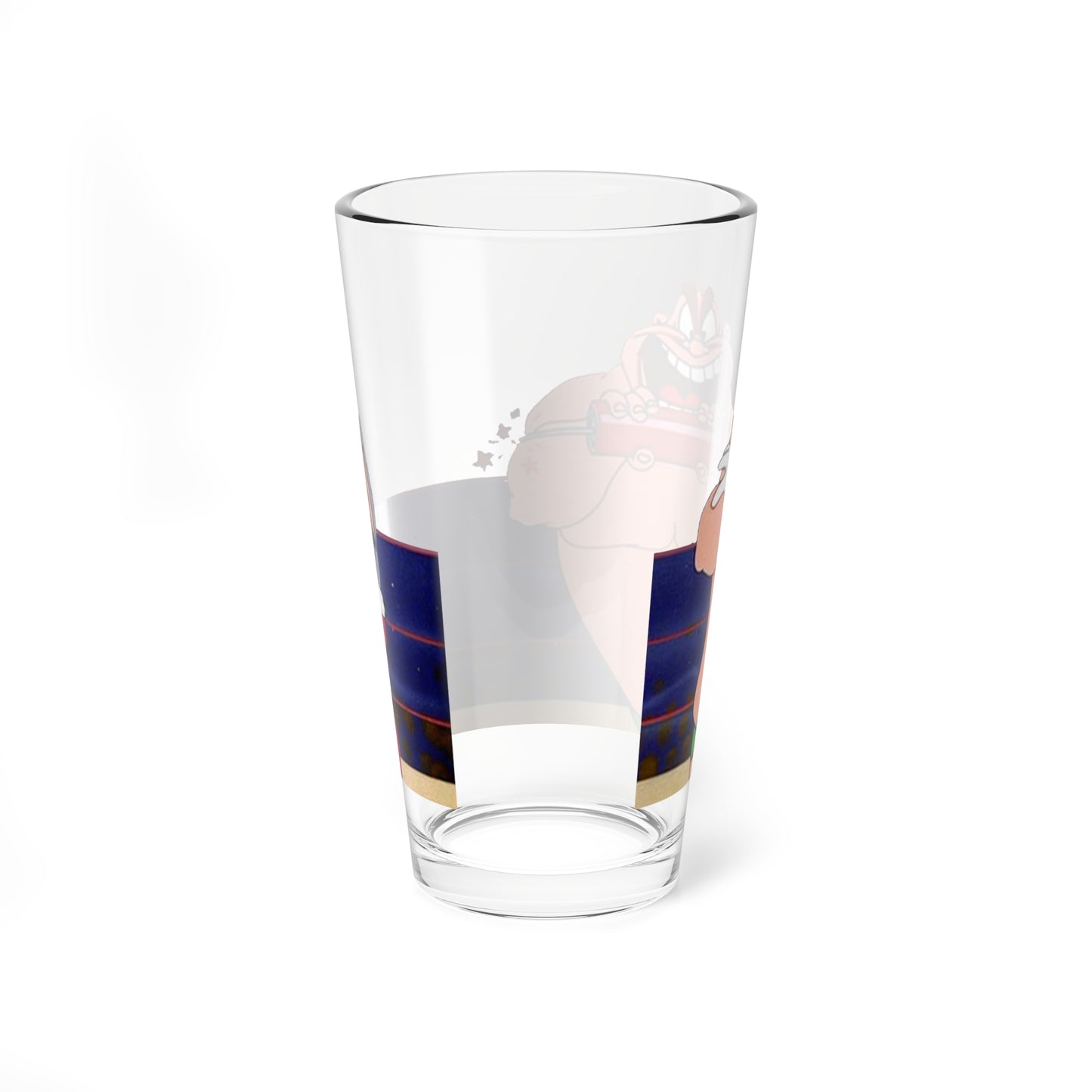 Bugs Bunny & the Crusher Pint Glass, 16oz - Popular Looney Tunes Characters - Bunny Hugged - Bugs Wrestler Foe - Cartoon Classic