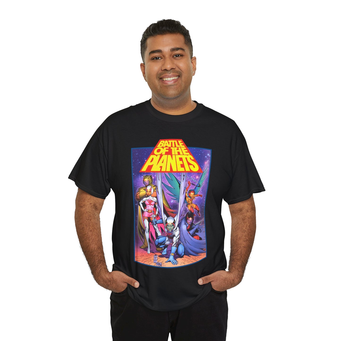 Battle of the Planets T-Shirt - Marc Silvestri Art - G-Force - Popular Gatchaman Cartoon - Mark, Jason, Princess, Keyop, and Tiny