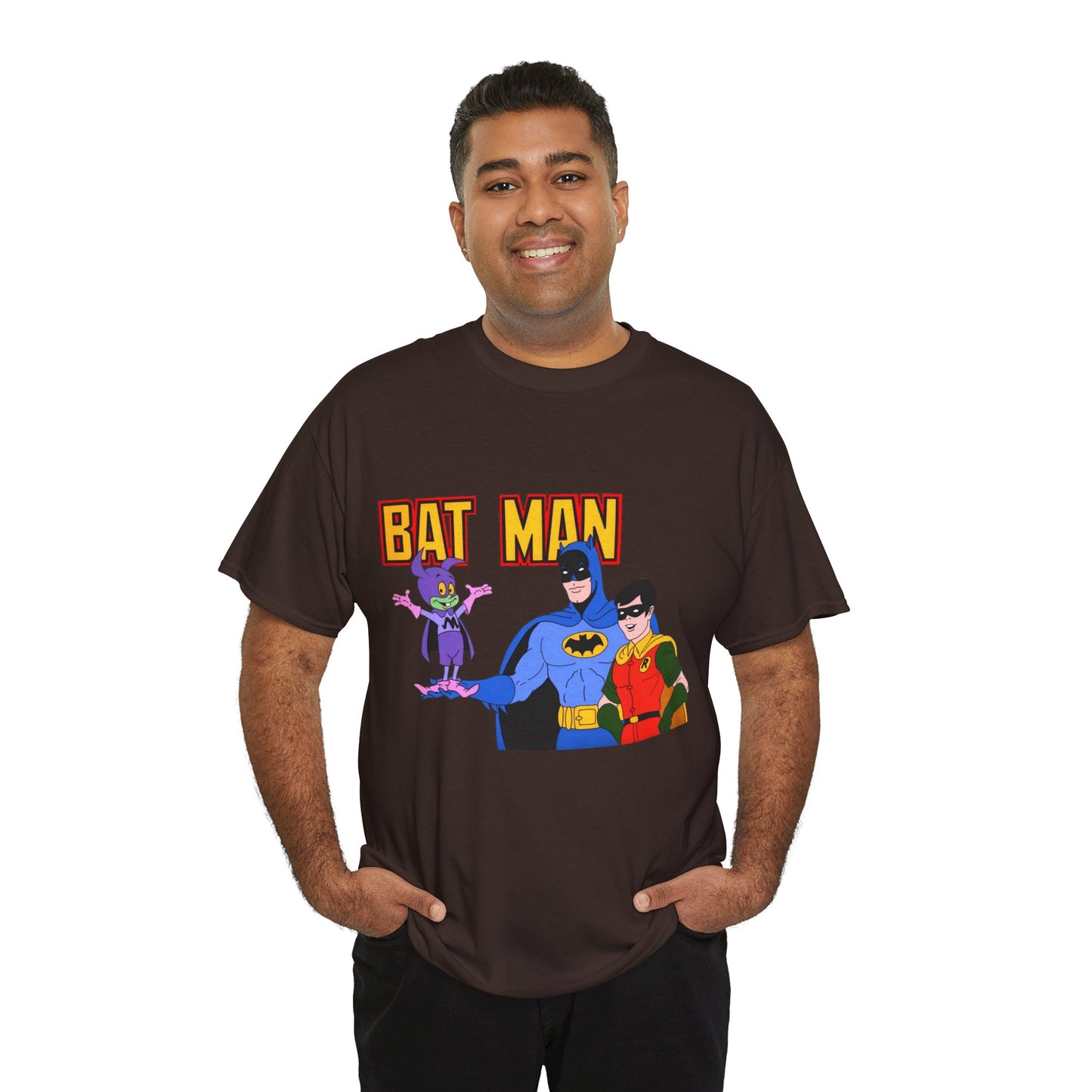 Batman, Robin & Bat-Mite T-Shirt - The New Adventures of Batman - 1970s Filmation DC Cartoon Series - Animated Dark Knight Detective