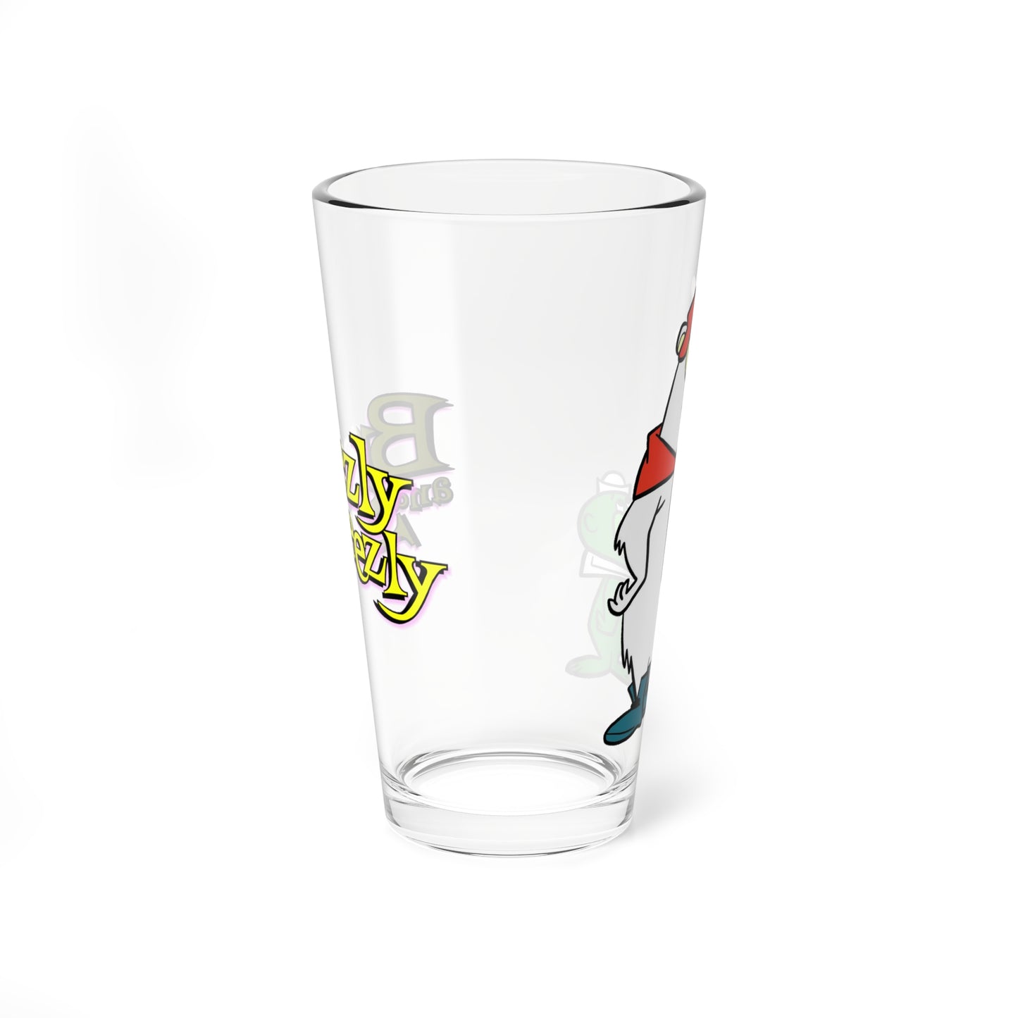 Breezly & Sneezly Pint Glass, 16oz - Hanna-Barbera 1960s Cartoon - Polar Bear & Green Seal