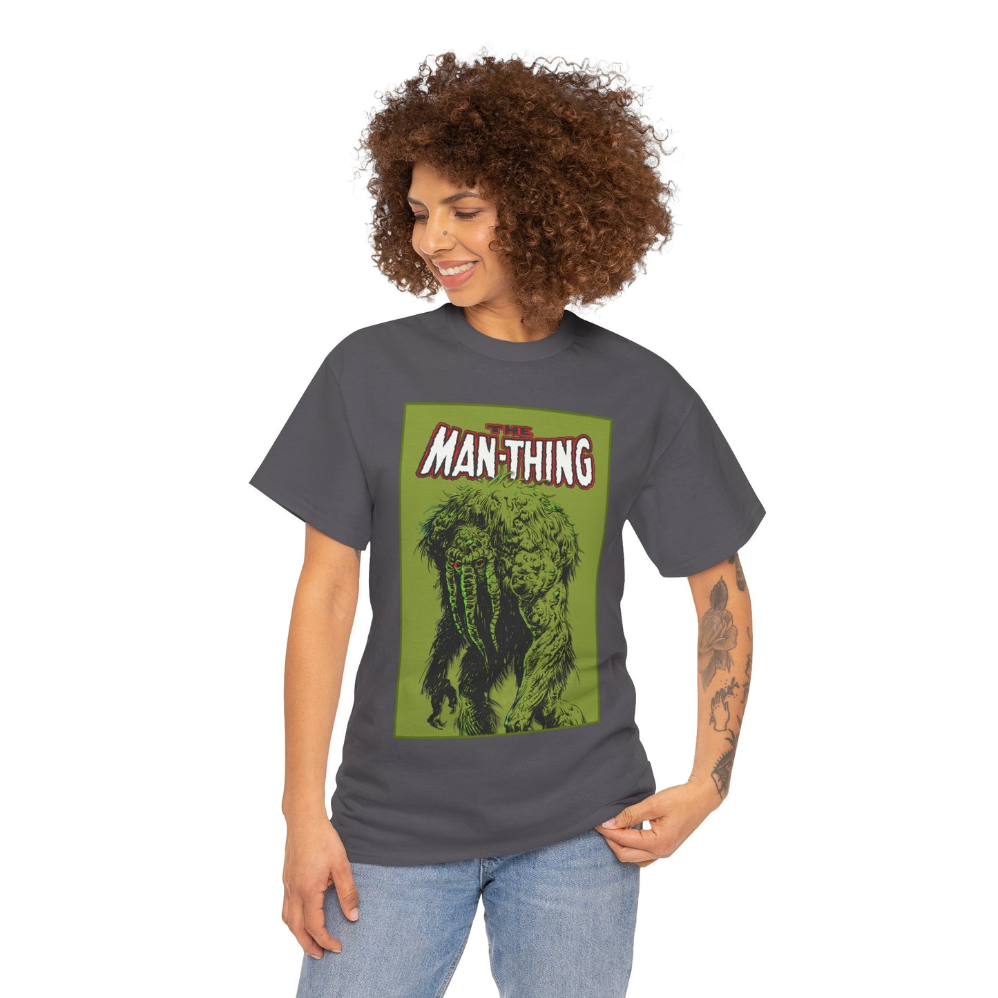 Man-Thing T-Shirt - Marvel Comics - Whatever Knows Fear Burns At The Touch - Swamp Monster