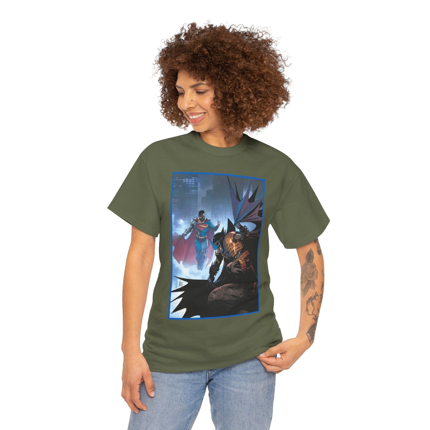 Cyborg Superman Vs Azrael Batman T-Shirt - Lee Weeks Art - Reign of the Superman, Knightfall - World's Finest Variant Cover Art - DC Comics