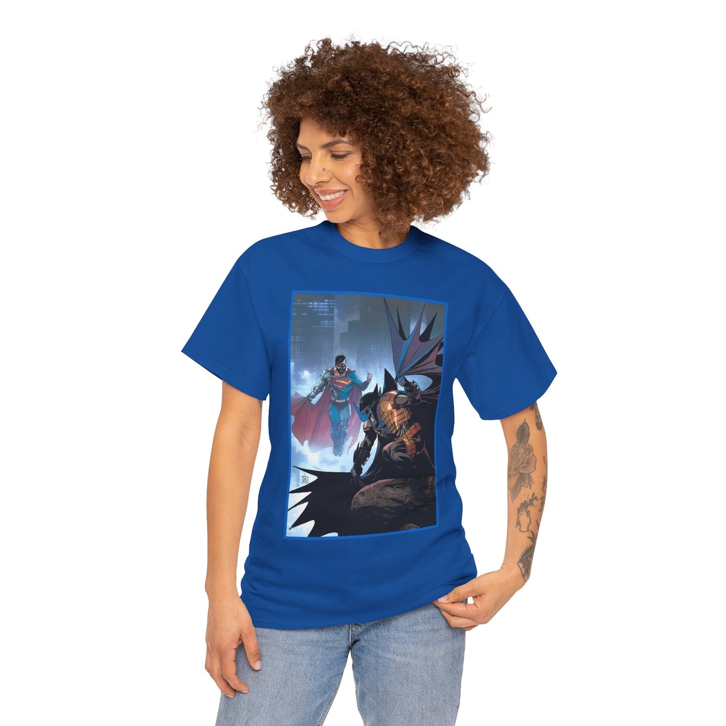 Cyborg Superman Vs Azrael Batman T-Shirt - Lee Weeks Art - Reign of the Superman, Knightfall - World's Finest Variant Cover Art - DC Comics