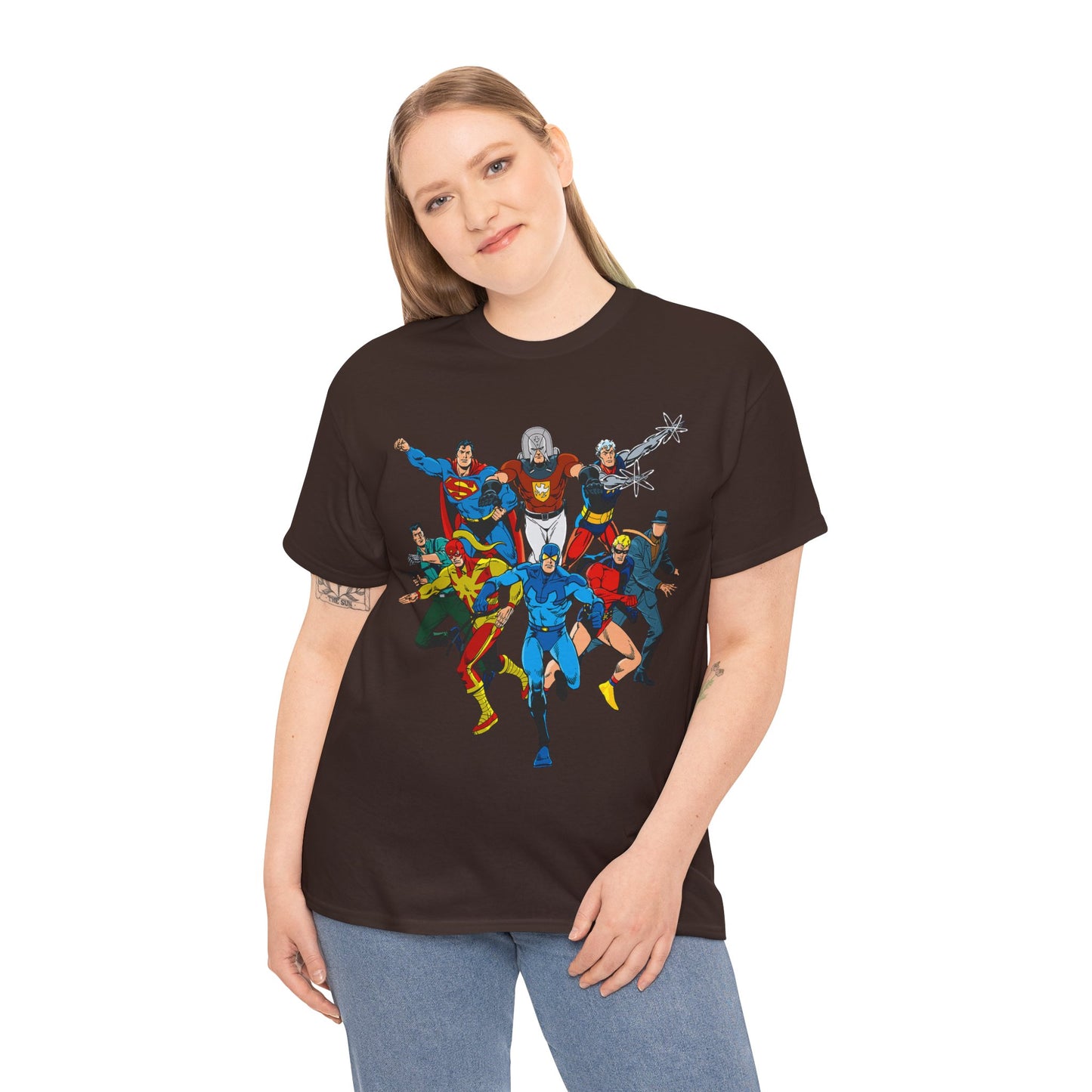 Charlton Characters T-Shirt - DC Comics - Captain Atom, Peacemaker, The Question, Blue Beetle, Judomaster