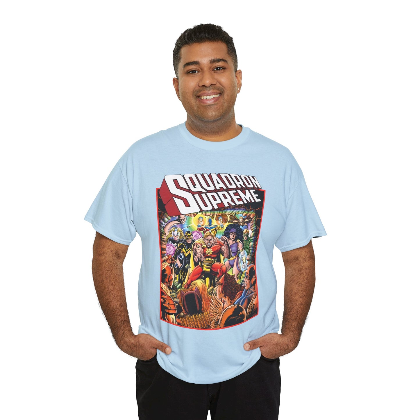 Squadron Supreme T-Shirt - George Perez Art - Hyperion, Nighthawk, Doctor Spectrum, Power Princess, Whizzer - Marvel Comics