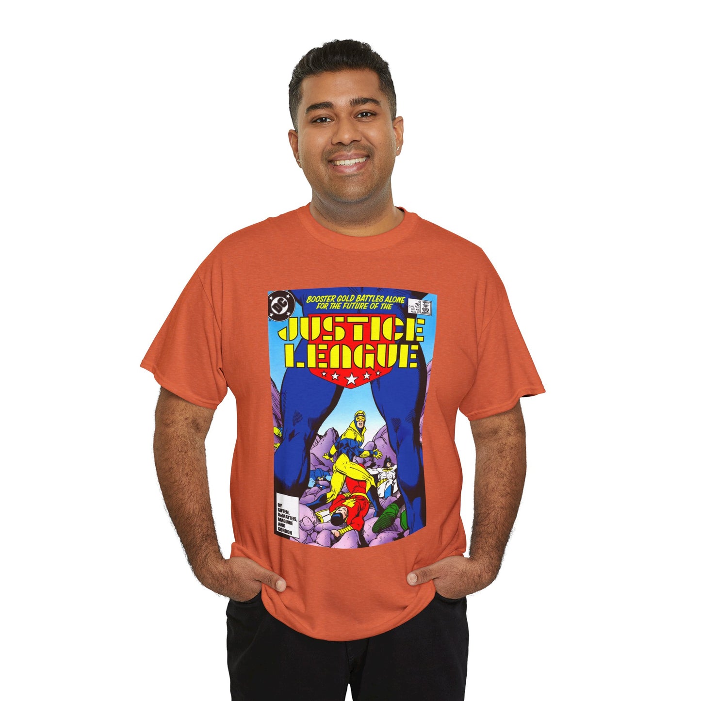 Justice League T-Shirt - Kevin Maguire Art - Booster Gold - DC Comics