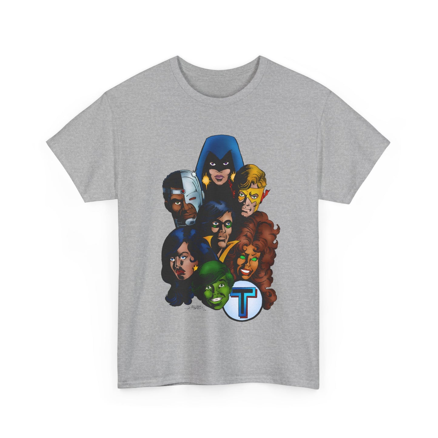 New Teen Titans T-Shirt - George Perez Art - Robin, Wonder Girl, Cyborg, Raven, Starfire, Kid Flash - DC Comics