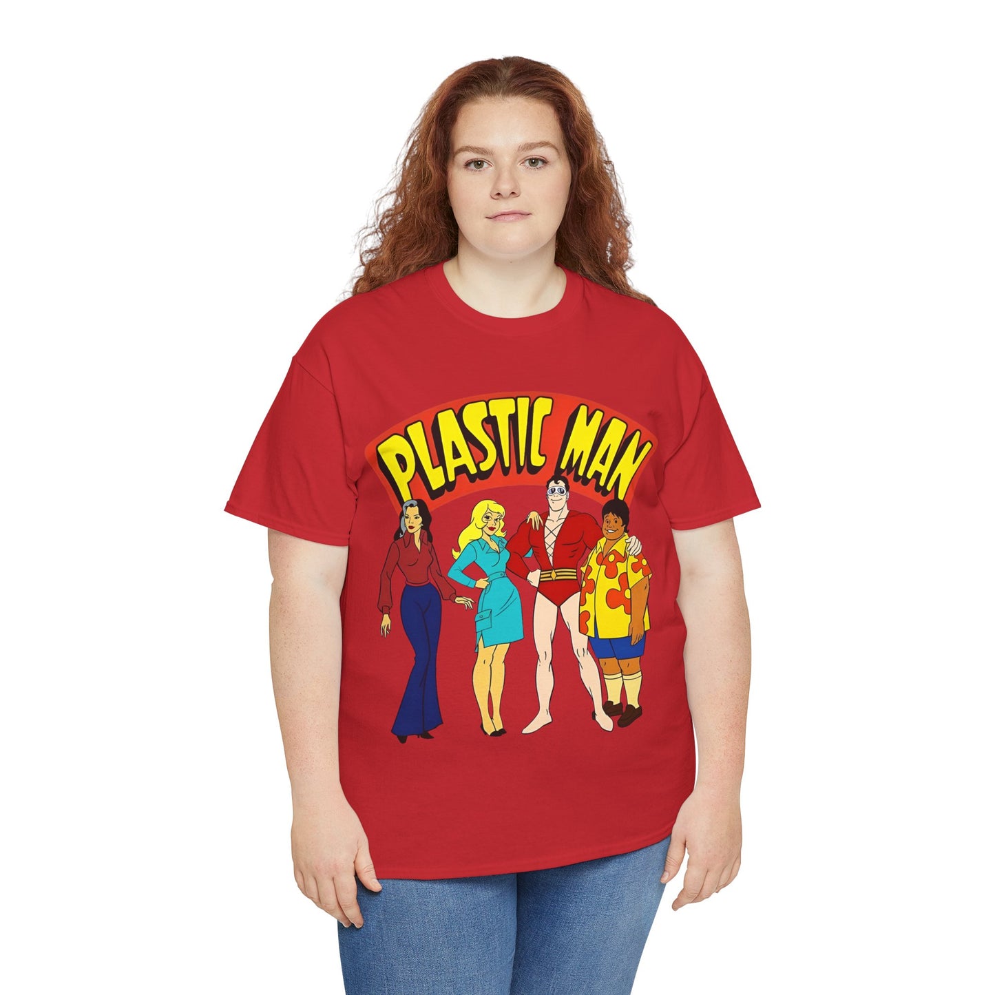 Plastic Man T-Shirt - Penny, Hula-Hula - Ruby-Spears Saturday Morning Cartoon 1980s - DC Comics Character