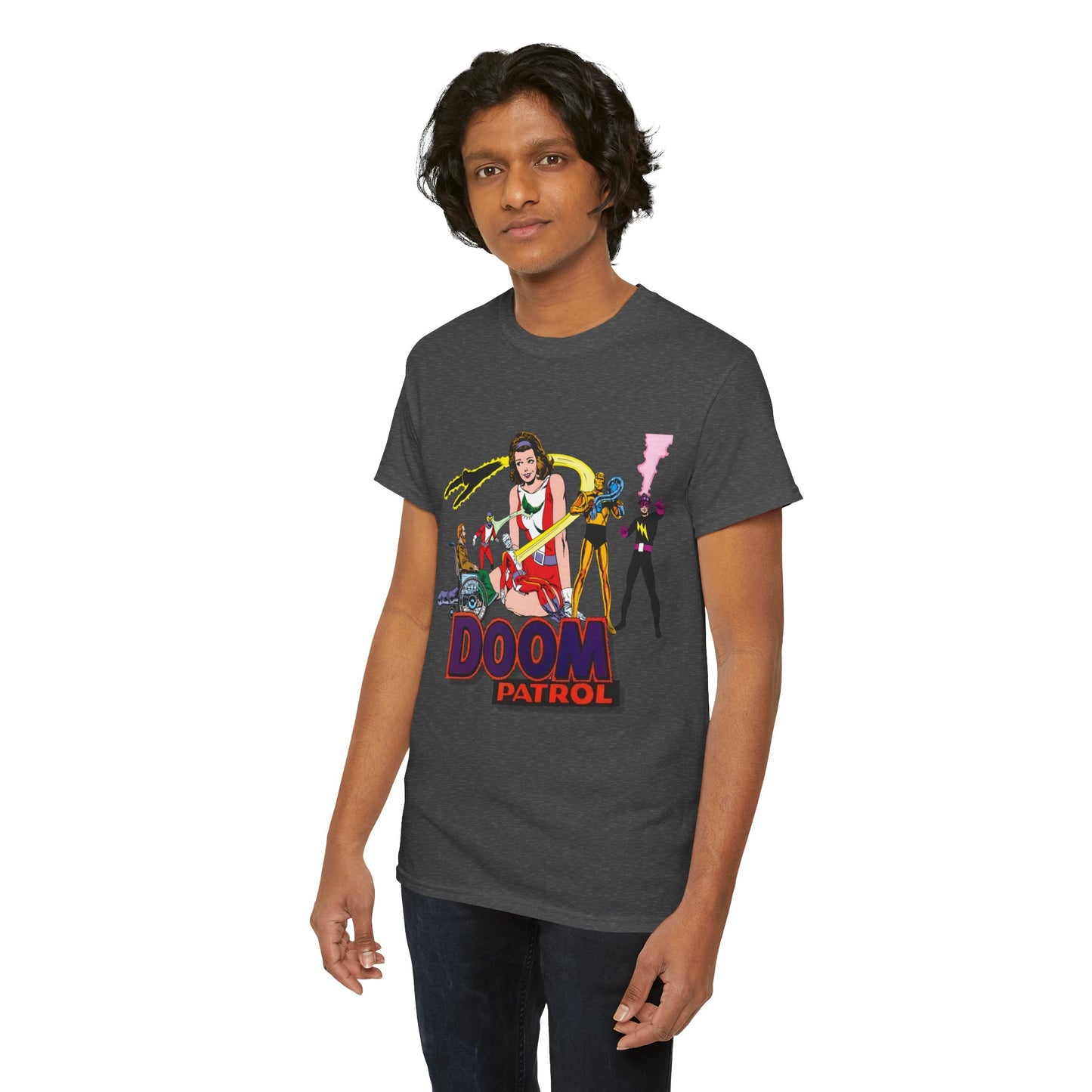 Doom Patrol T-Shirt - John Byrne Art - DC Comics Who's Who Art - Beast Boy, Robotman, Mento, Elasti-Girl, Negative Man, The Chief