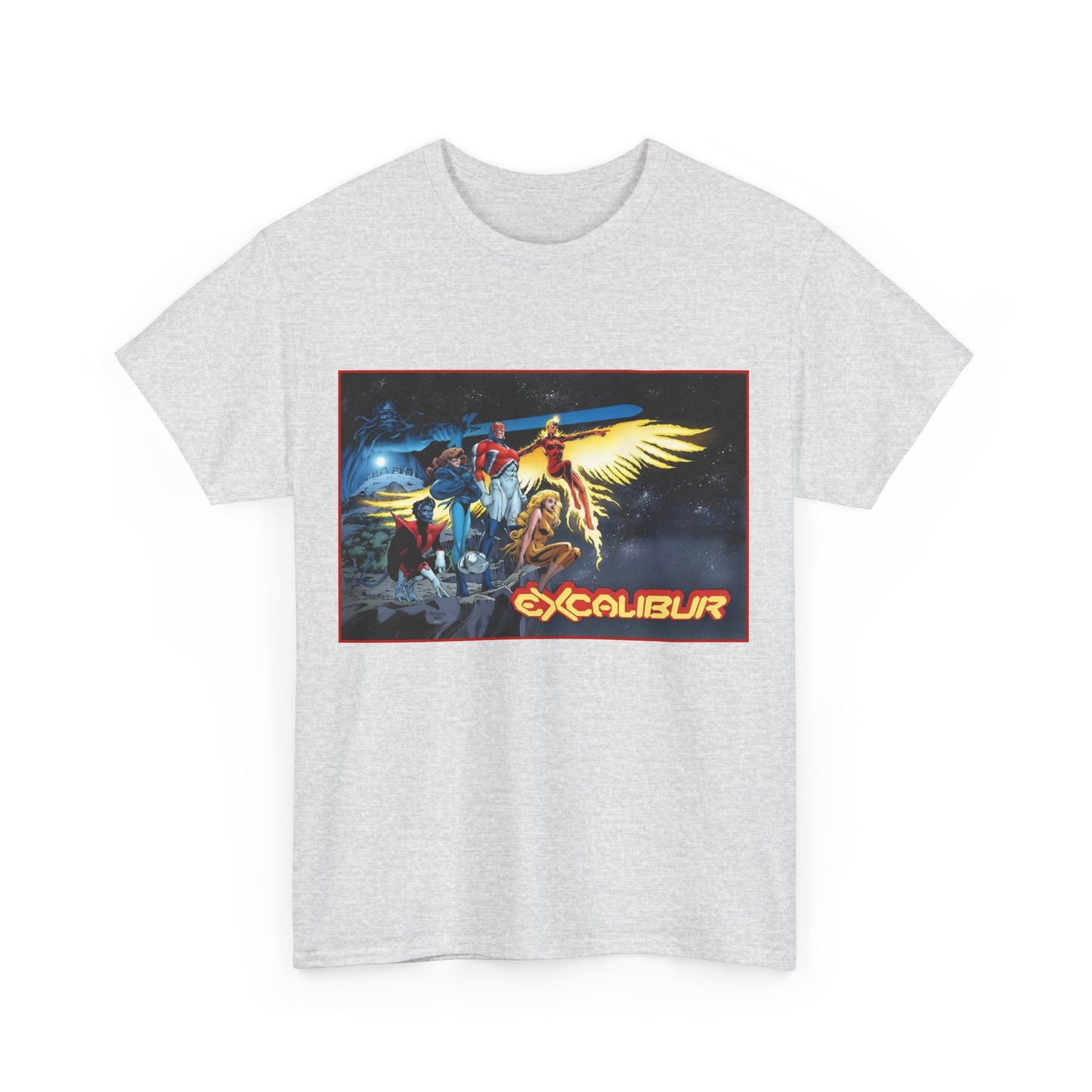 Excalibur T-Shirt - Alan David Art - Captain Britain, Nightcrawler, Shadowcat, Rachel Summers, Meggan - X-Men Series - UK Mutant Team - Marvel Comics