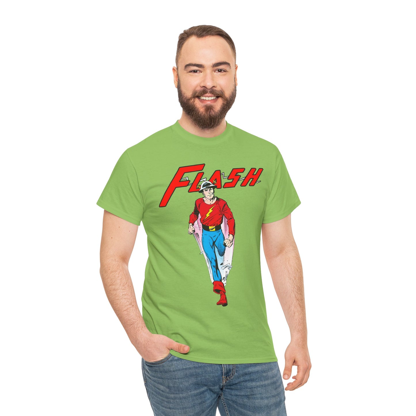 Golden Age Flash T-Shirt - John Byrne Art - Justice Society/JSA Member - Jay Garrick - Speedster