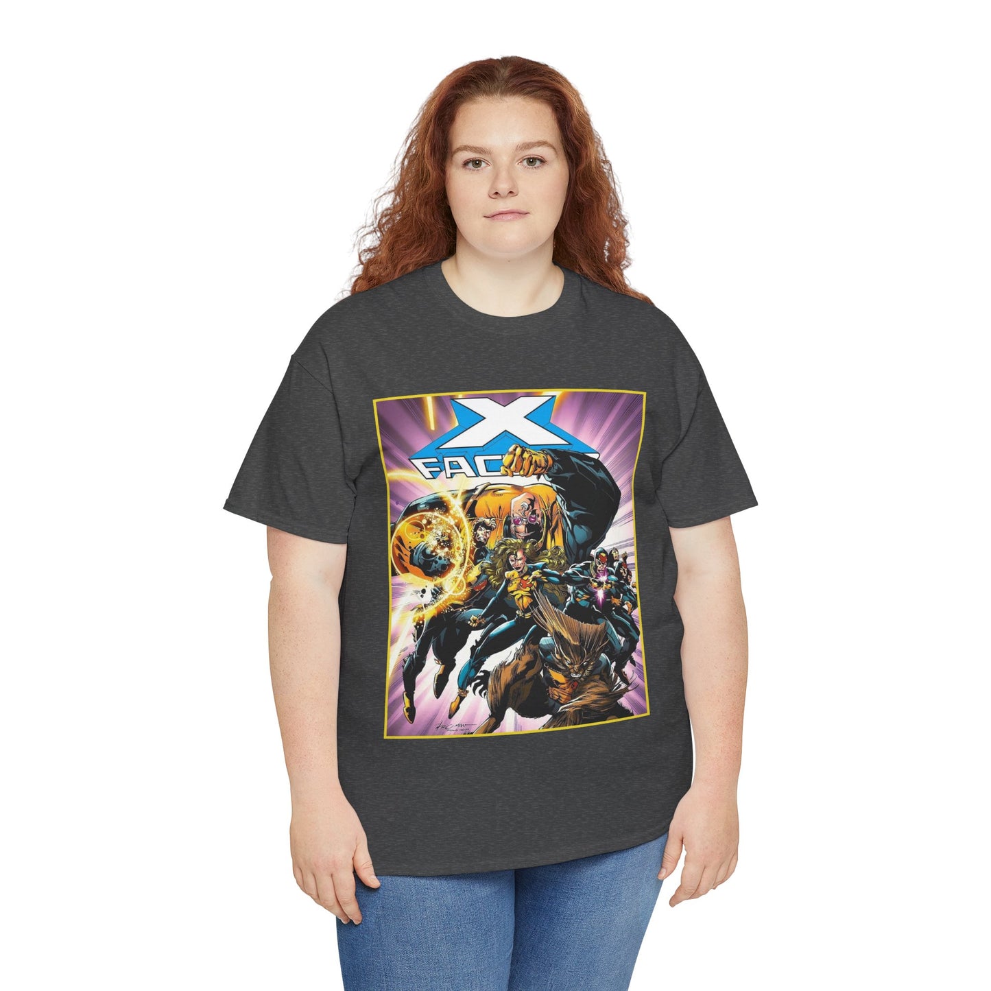 X-Factor T-Shirt - Larry Stroman Art - Polaris, Havok, Strong Guy, Jamie Madrox - X-Men Spin-Off - Mutant Heroes - Marvel Comics