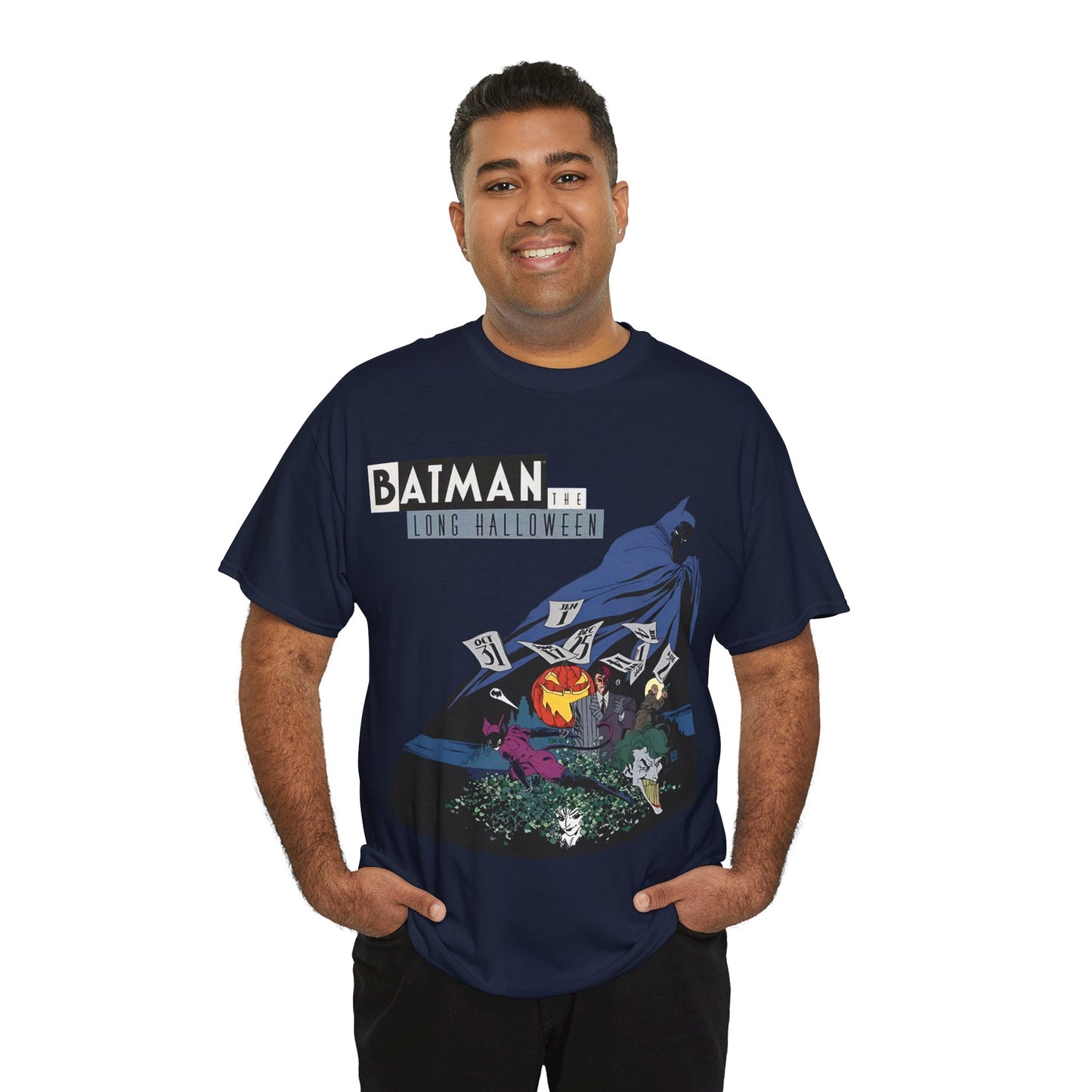 Batman The Long Halloween T-Shirt - Stunning Tim Sale Art - Joker, Catwoman, Two-Face, Poison Ivy, Commissioner Gordon - DC Comics - Classic Story