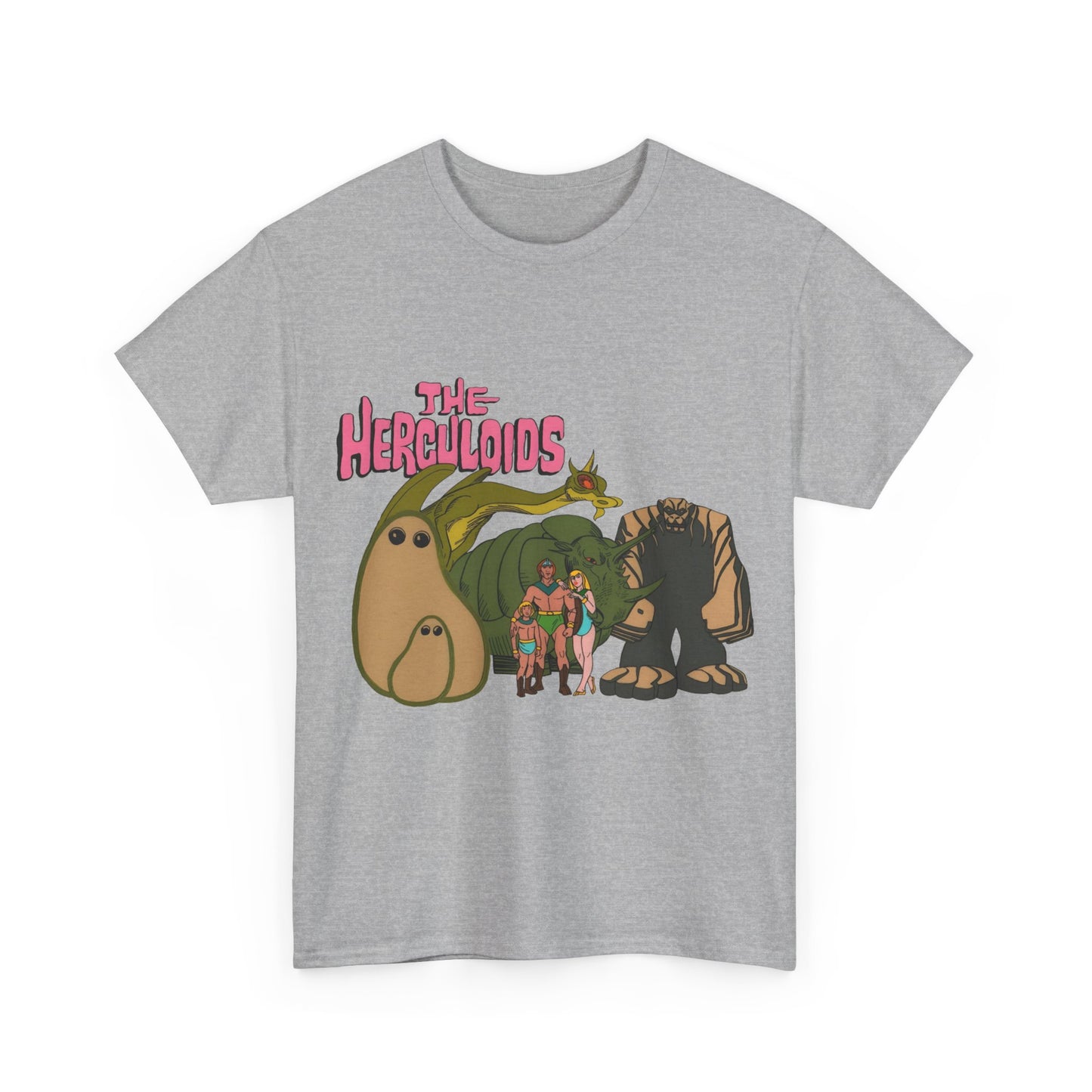 Herculoids T-Shirt - Popular 1960s Hanna-Barbera Cartoon - Zandor, Tara, Dorno, Gloop & Gleep - Amzot - Alex Toth Designs