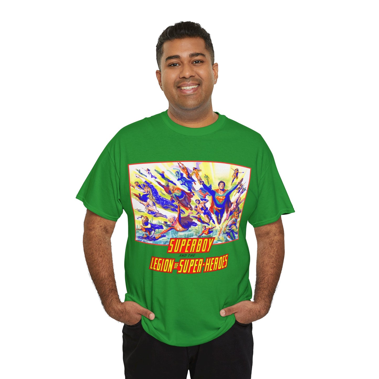 Superboy & Legion of Super-Heroes T-Shirt - Alex Ross Art - Saturn Girl, Brainiac 5, Lightning Lad, Shadow Lass, Dawnstar, Karate Kid - DC Comics