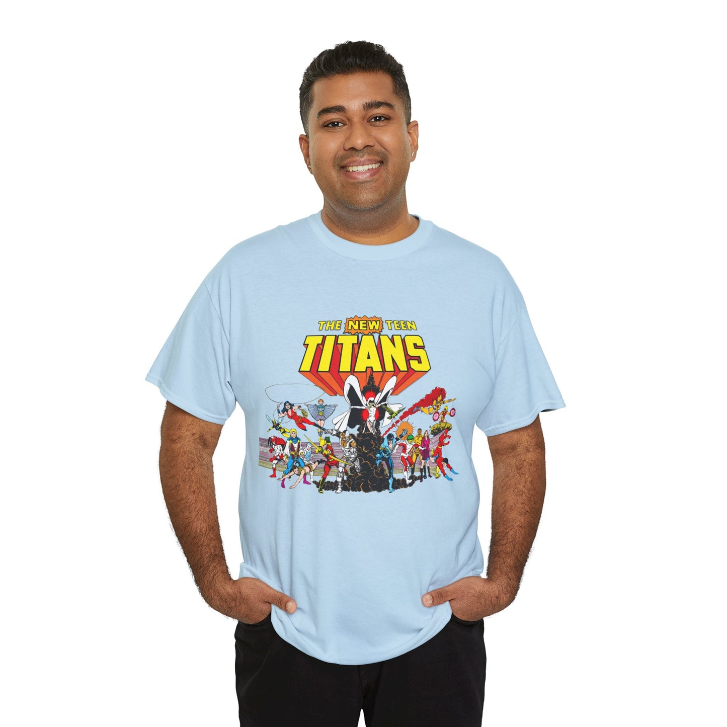 New Teen Titans T-Shirt - George Perez Art - Nightwing, Starfire, Cyborg, Speedy, Bumblebee, Hawk, Dove, Speedy, Wonder Girl, Terra, Lilith - DC Comics