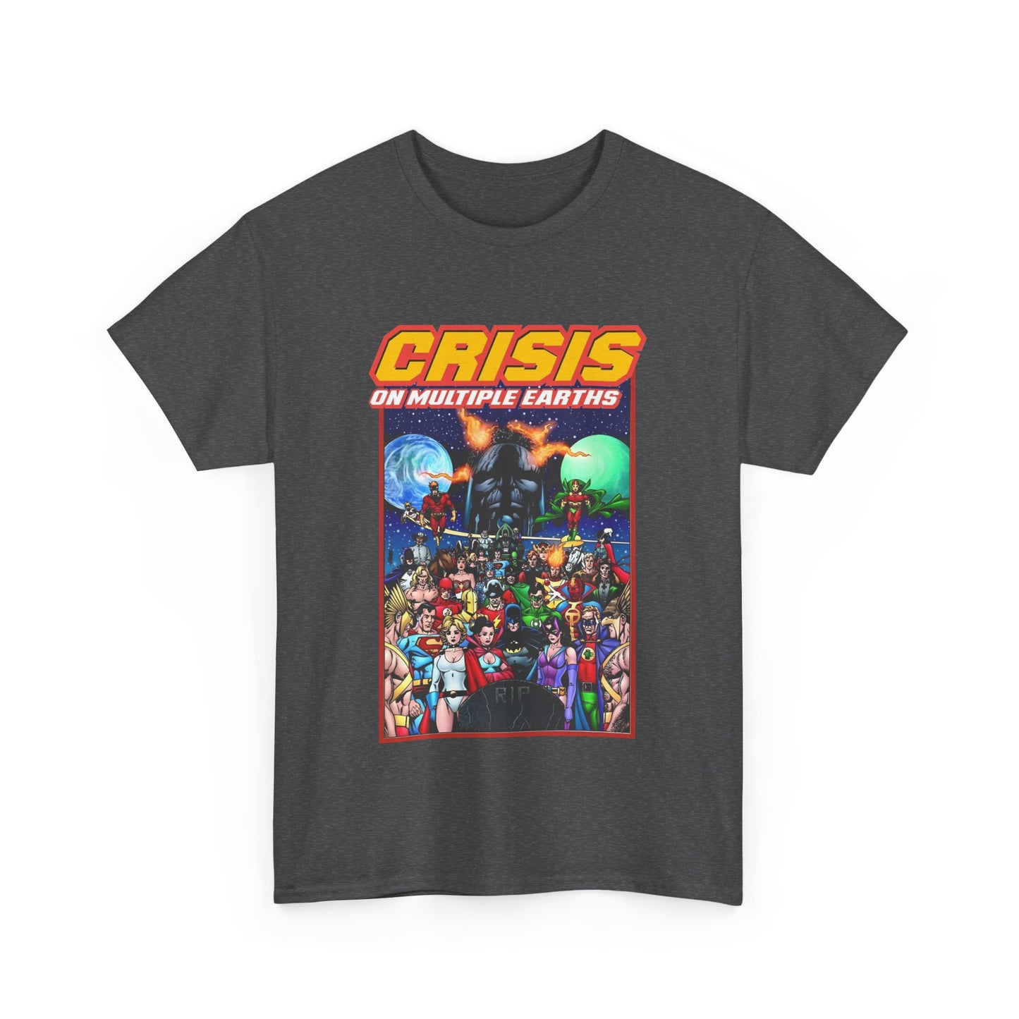 Crisis on Multiple Earths T-Shirt - George Perez Art - JSA & JLA Team-ups - Superman, Batman, Zatanna, Huntress, Power Girl, Hawkman, New Gods, Darkseid - DC Comics