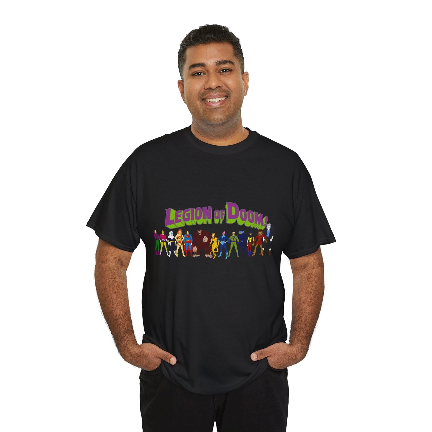 Legion of Doom T-Shirt - Super Friends Villains - Lex Luthor, Giganta, Scarecrow, Grodd, Brainiac, Riddler, Sinestro, Cheetah - Hanna-Barbera Cartoon - Challenge of the Super Friends
