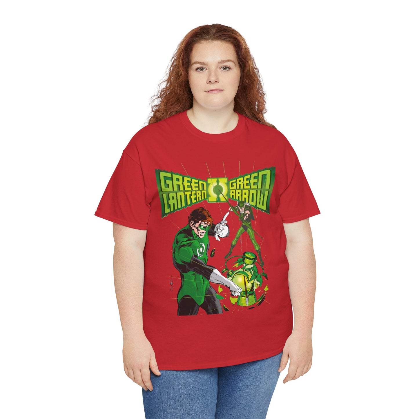 Green Lantern & Green Arrow T-Shirt - Neal Adams Art - Hal Jordan & Oliver Queen - Justice League Members - 1970s DC Comics