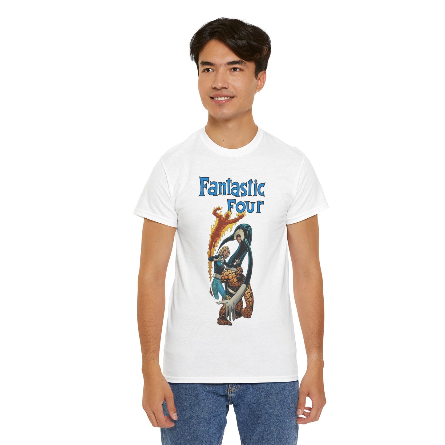 Fantastic Four T-Shirt - John Byrne Art - Invisible Woman, Reed Richards, The Thing, Human Torch - Marvel Comics
