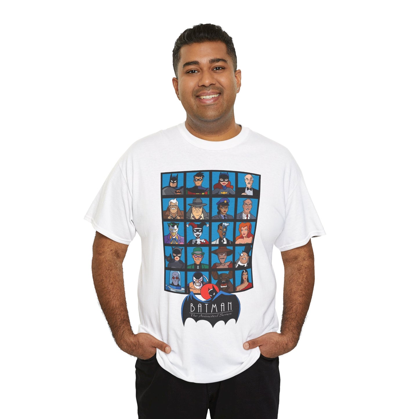 Batman T-Shirt - Animated Series - Harley Quinn, Batgirl, Joker, Bane, Robin, Two-Face, Catwoman, Riddler - Classic TV Cartoon Series