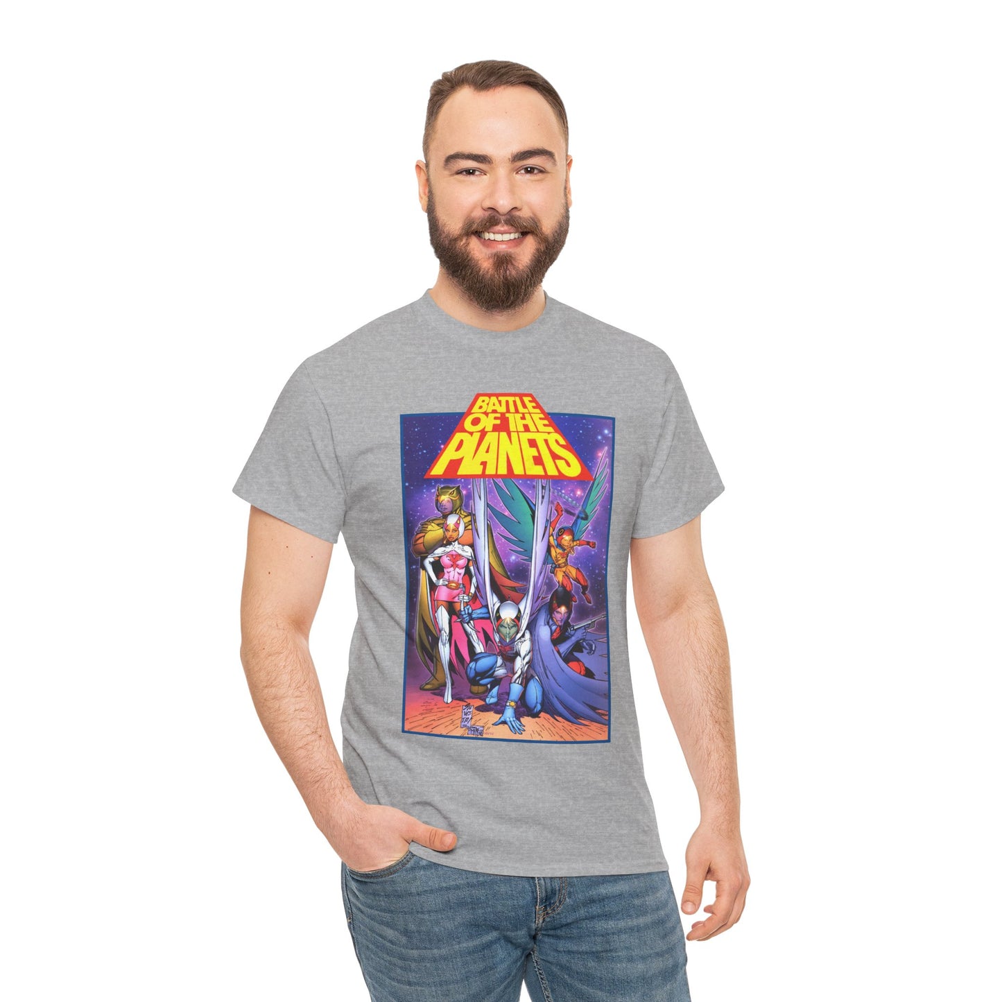 Battle of the Planets T-Shirt - Marc Silvestri Art - G-Force - Popular Gatchaman Cartoon - Mark, Jason, Princess, Keyop, and Tiny