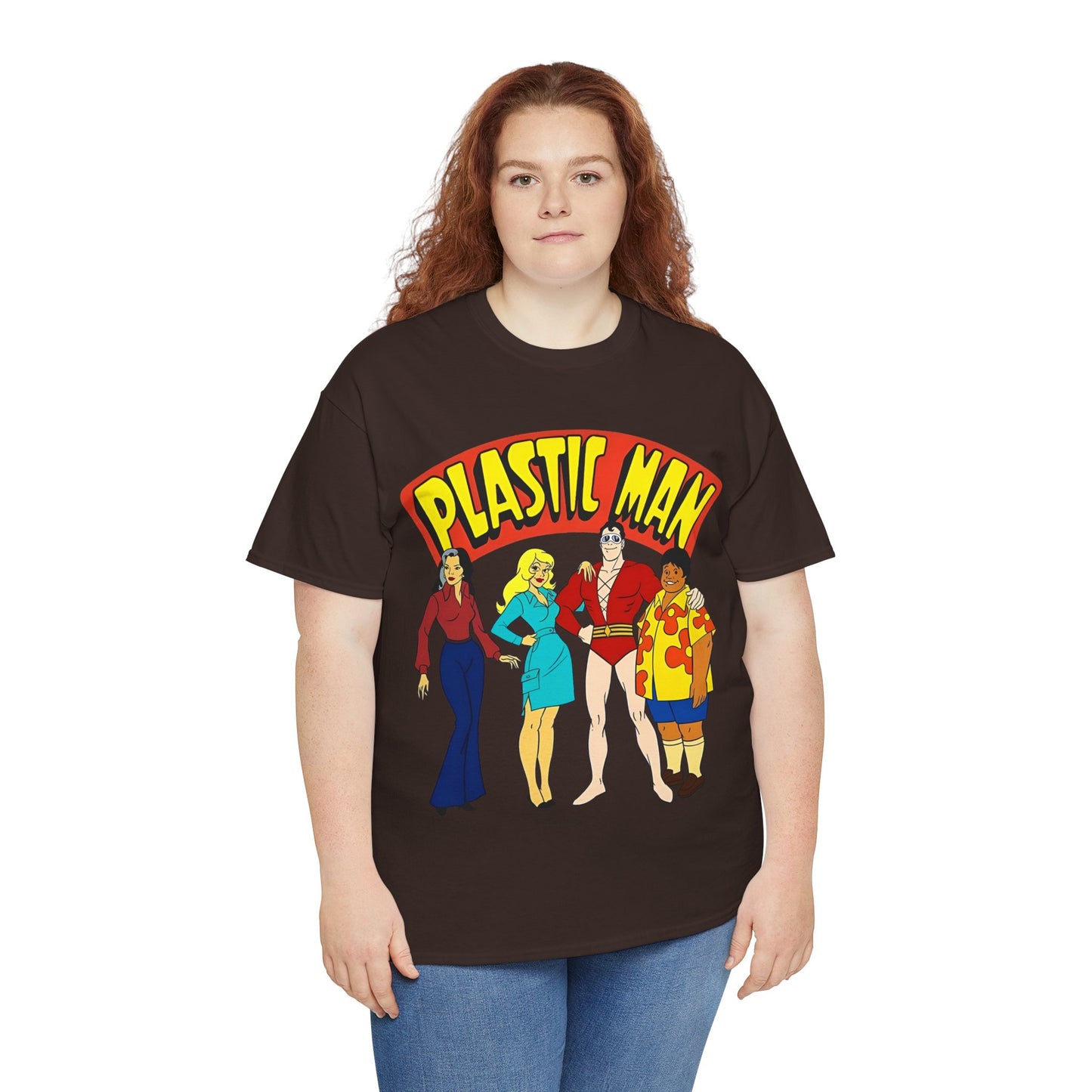 Plastic Man T-Shirt - Penny, Hula-Hula - Ruby-Spears Saturday Morning Cartoon 1980s - DC Comics Character
