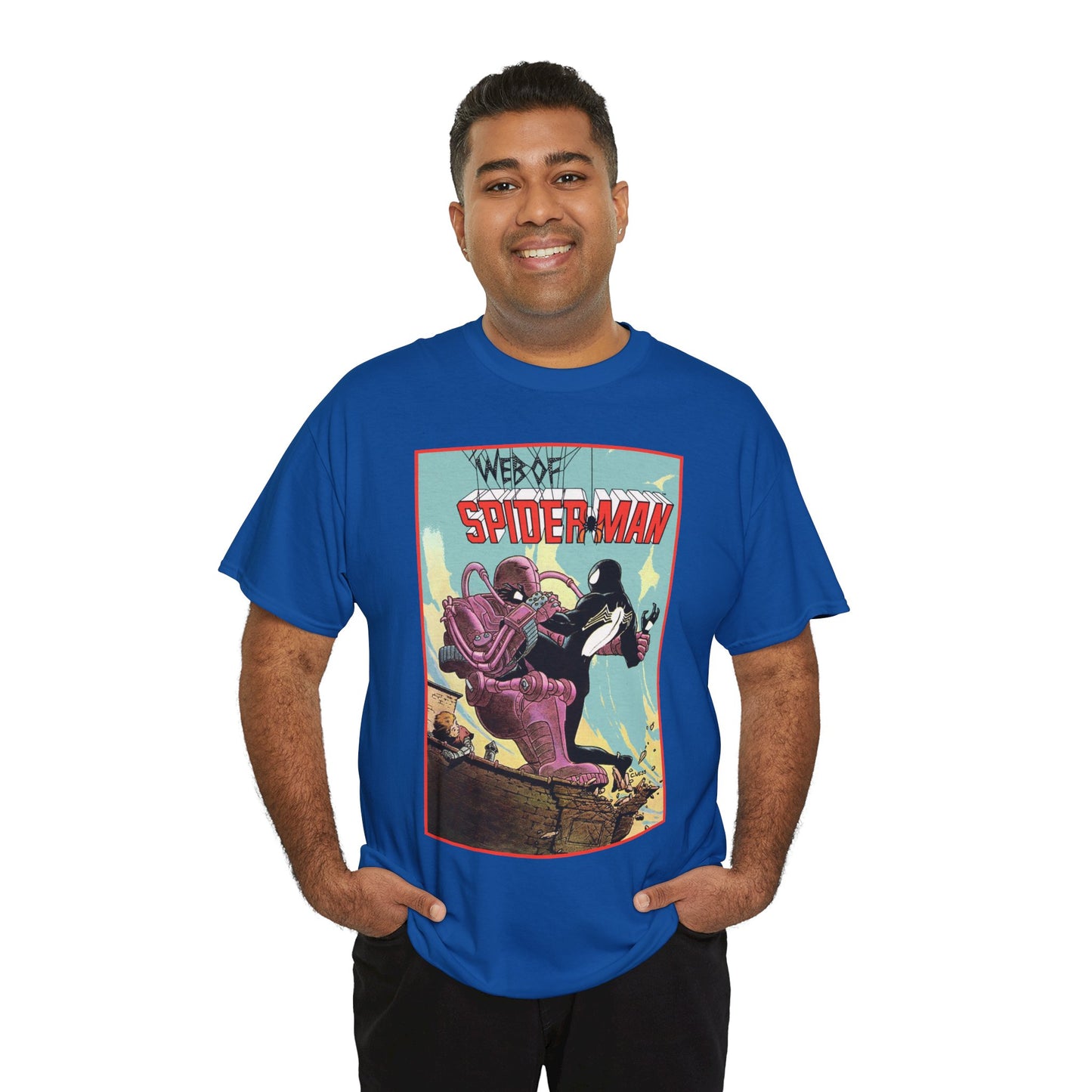 Web of Spider-Man T-Shirt - Charles Vess Art - Peter Parker, Black Symbiote Suit - Webslinger
