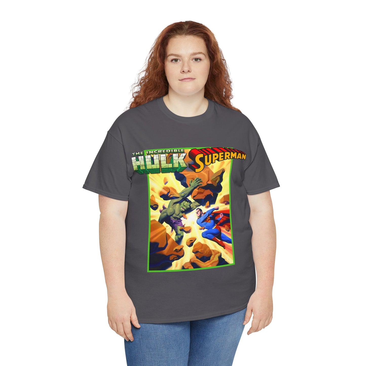 Incredible Hulk Vs Superman T-Shirt - Amazing Steve Rude Art - DC Comics & Marvel 90s Crossover - Bruce Banner, Clark Kent