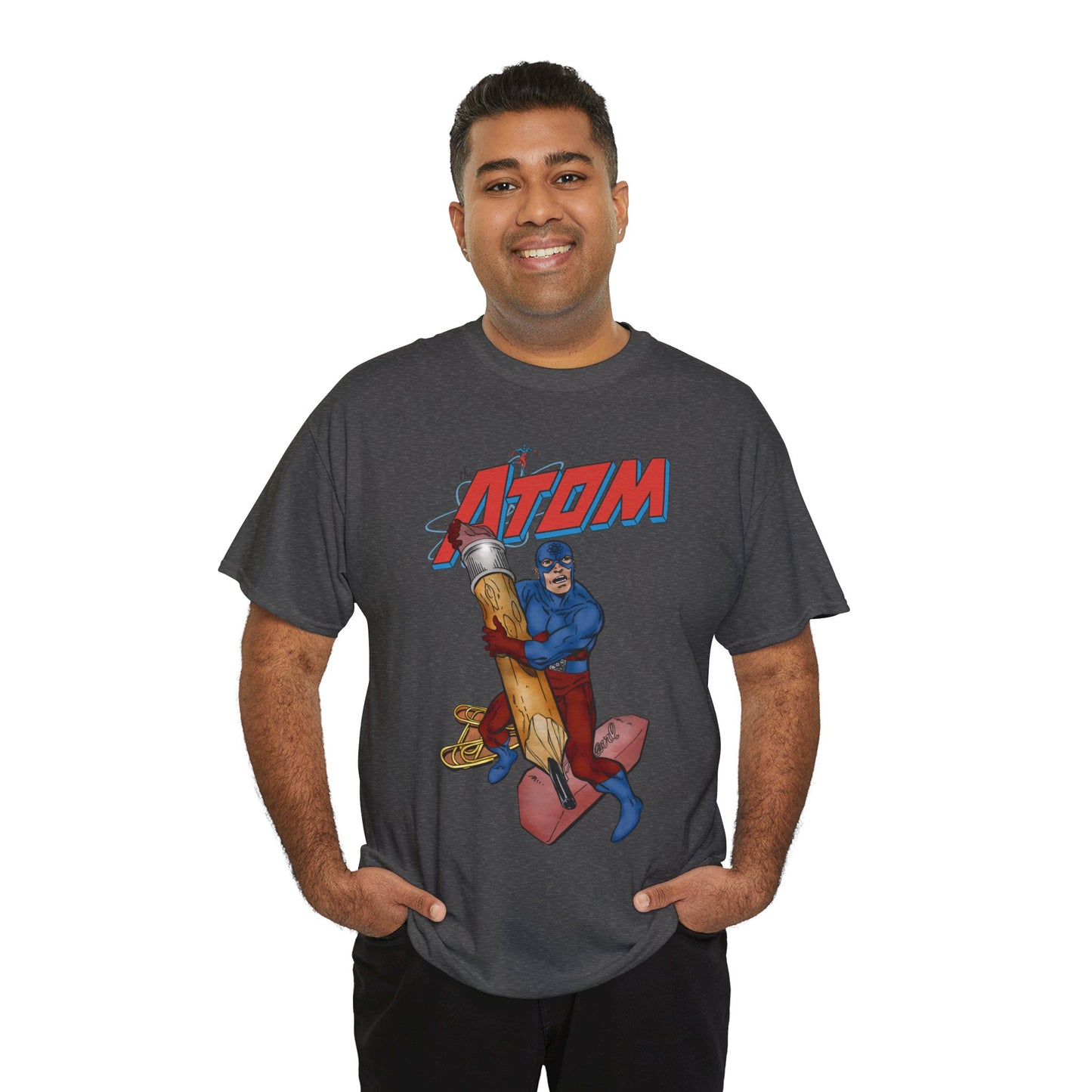 Atom T-Shirt - John Byrne Art - Ray Palmer, Justice League Member - Professor at Ivy University - DC Comics
