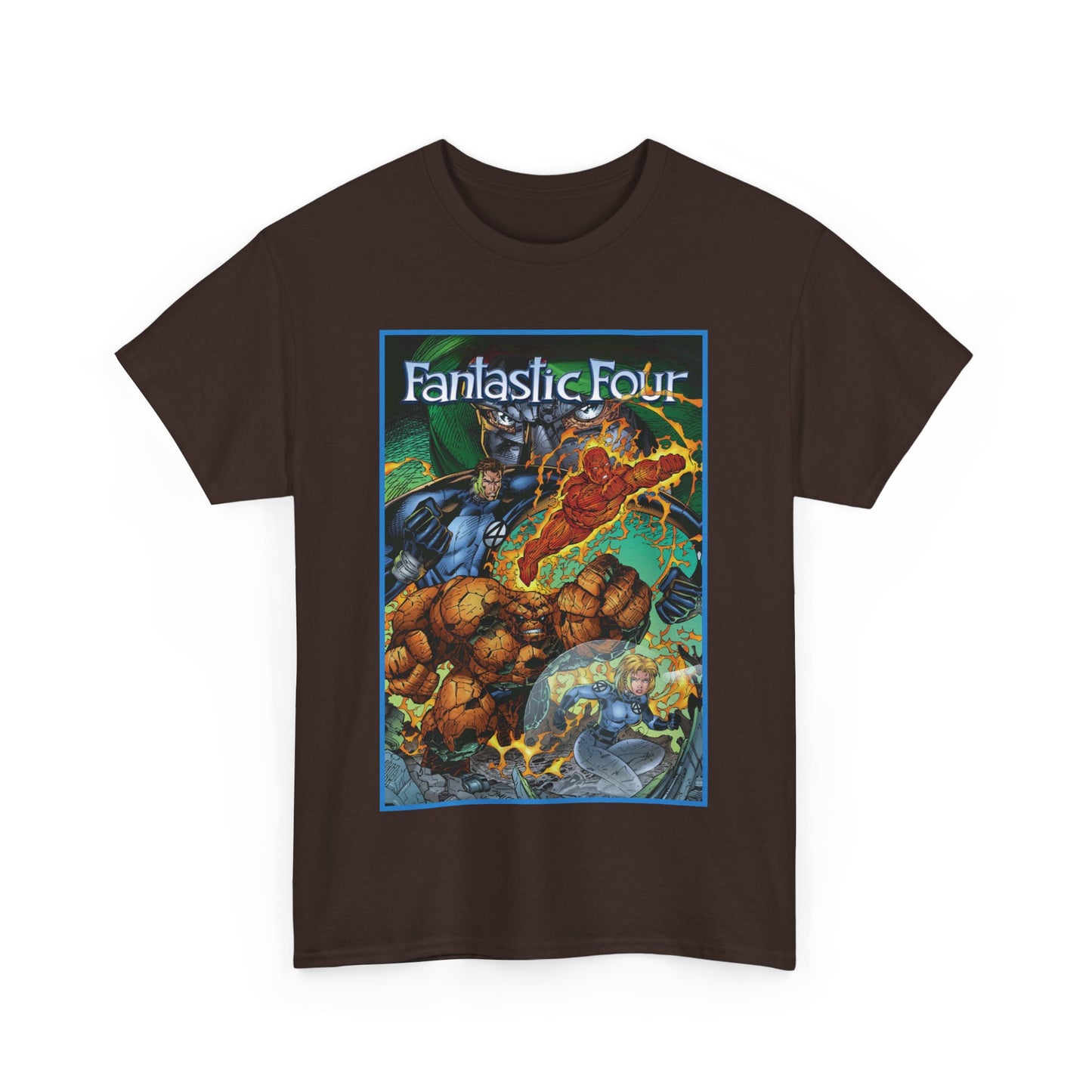 Fantastic Four T-Shirt - Jim Lee Art - The Thing, Human Torch, Reed Richards, Invisible Woman - Marvel Comics - Heroes Reborn