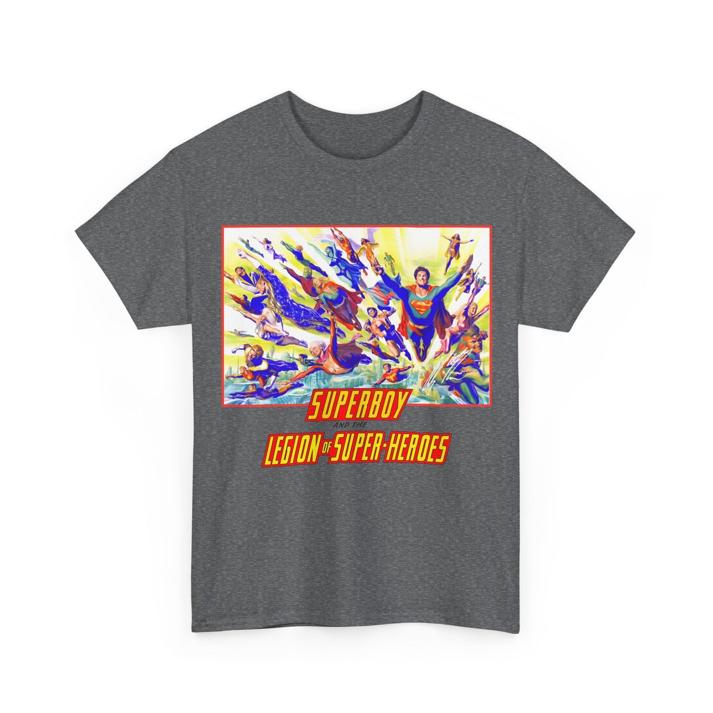 Superboy & Legion of Super-Heroes T-Shirt - Alex Ross Art - Saturn Girl, Brainiac 5, Lightning Lad, Shadow Lass, Dawnstar, Karate Kid - DC Comics