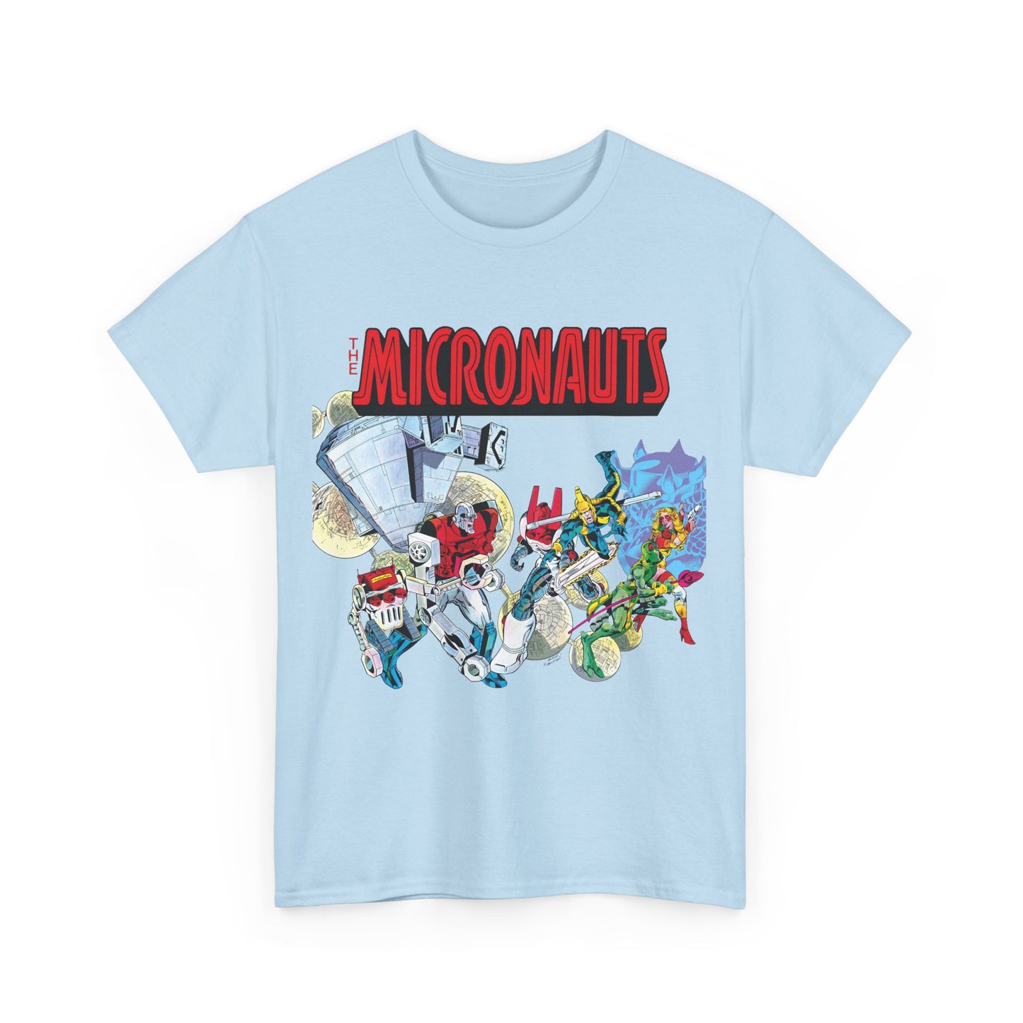 Micronauts T-Shirt - Jackson Guice Art - Arcturus Rann, Biotron, Marionette, Acroyear, Bug - Marvel Comics