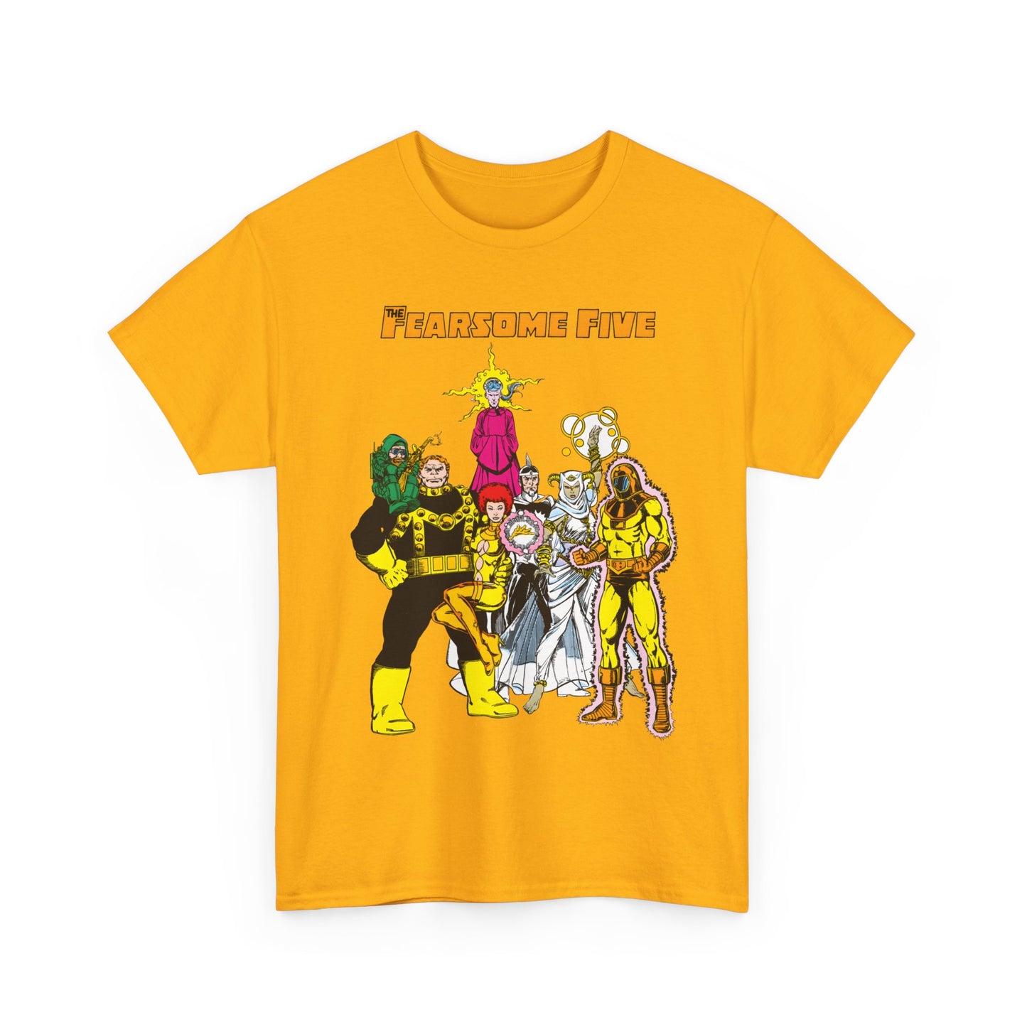 Fearsome Five T-Shirt - George Perez Art - Dr Light, Shimmer, Mammoth, Gizmo, Psimon, Jinx, Neutron - Who's Who Art - DC Comics