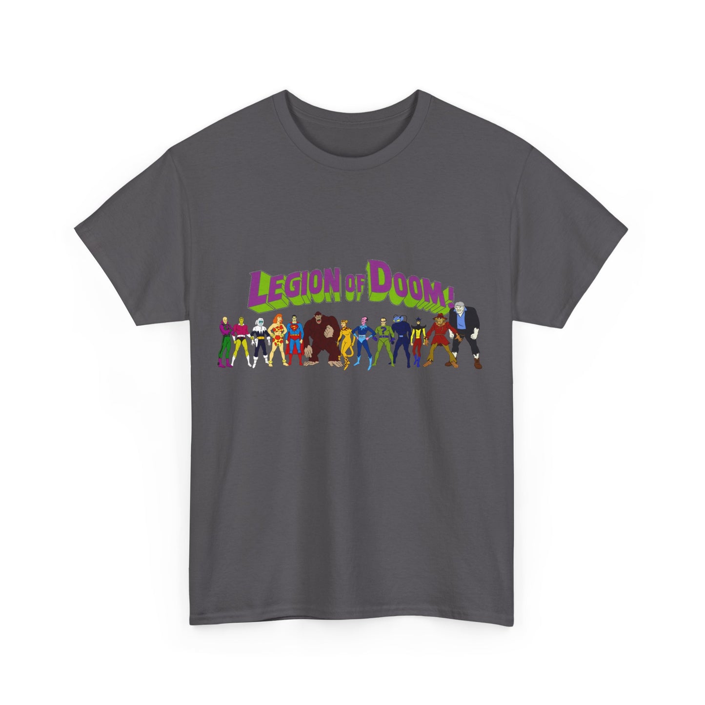 Legion of Doom T-Shirt - Super Friends Villains - Lex Luthor, Giganta, Scarecrow, Grodd, Brainiac, Riddler, Sinestro, Cheetah - Hanna-Barbera Cartoon - Challenge of the Super Friends