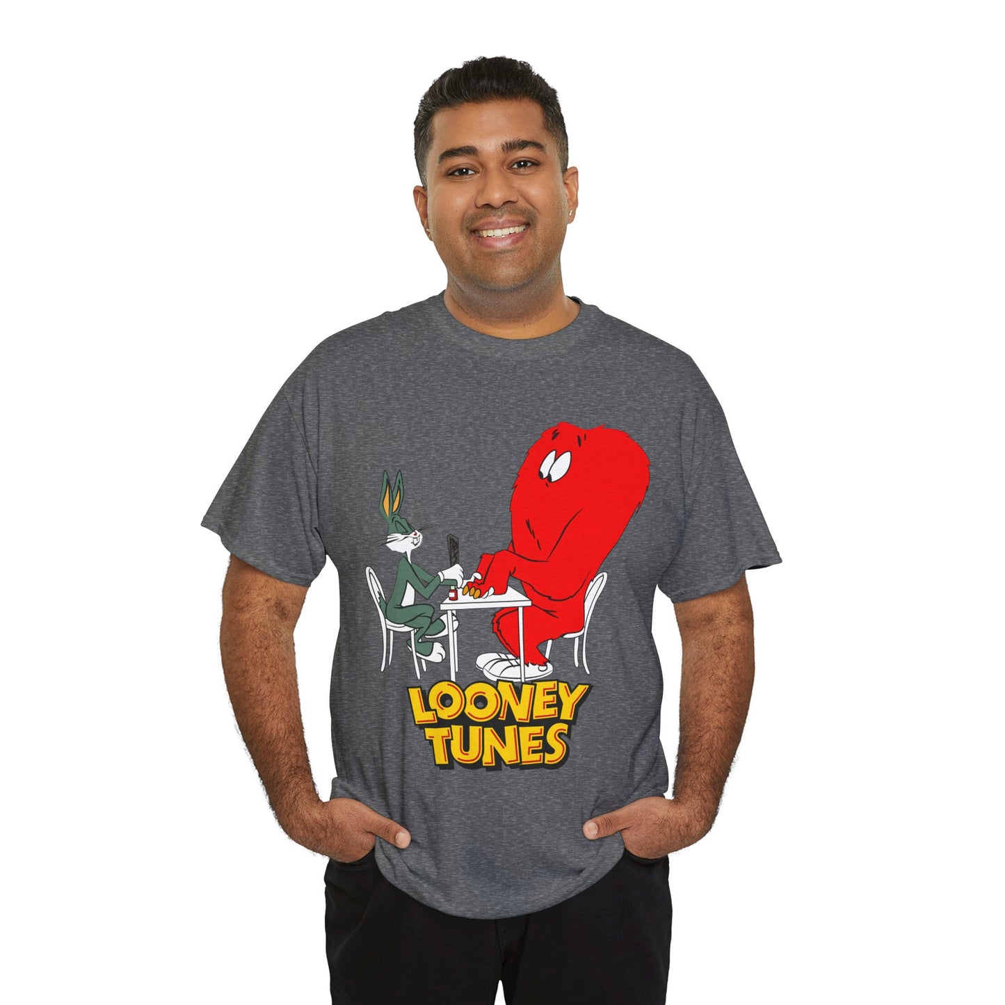 Bugs Bunny & Gossamer T-Shirt - Looney Tunes Cartoon - Popular Halloween Monster Getting a Manicure - Funny, Humorous Image