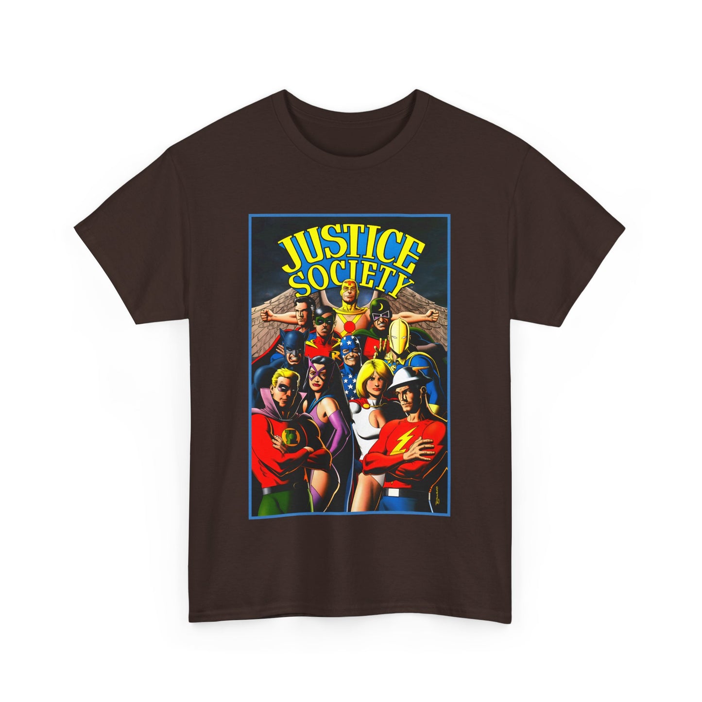 Justice Society T-Shirt - Brian Bolland Art - Dr. Fate, Huntress, Power Girl, Green Lantern, Hawkman, Wildcat - DC Comics - JSA